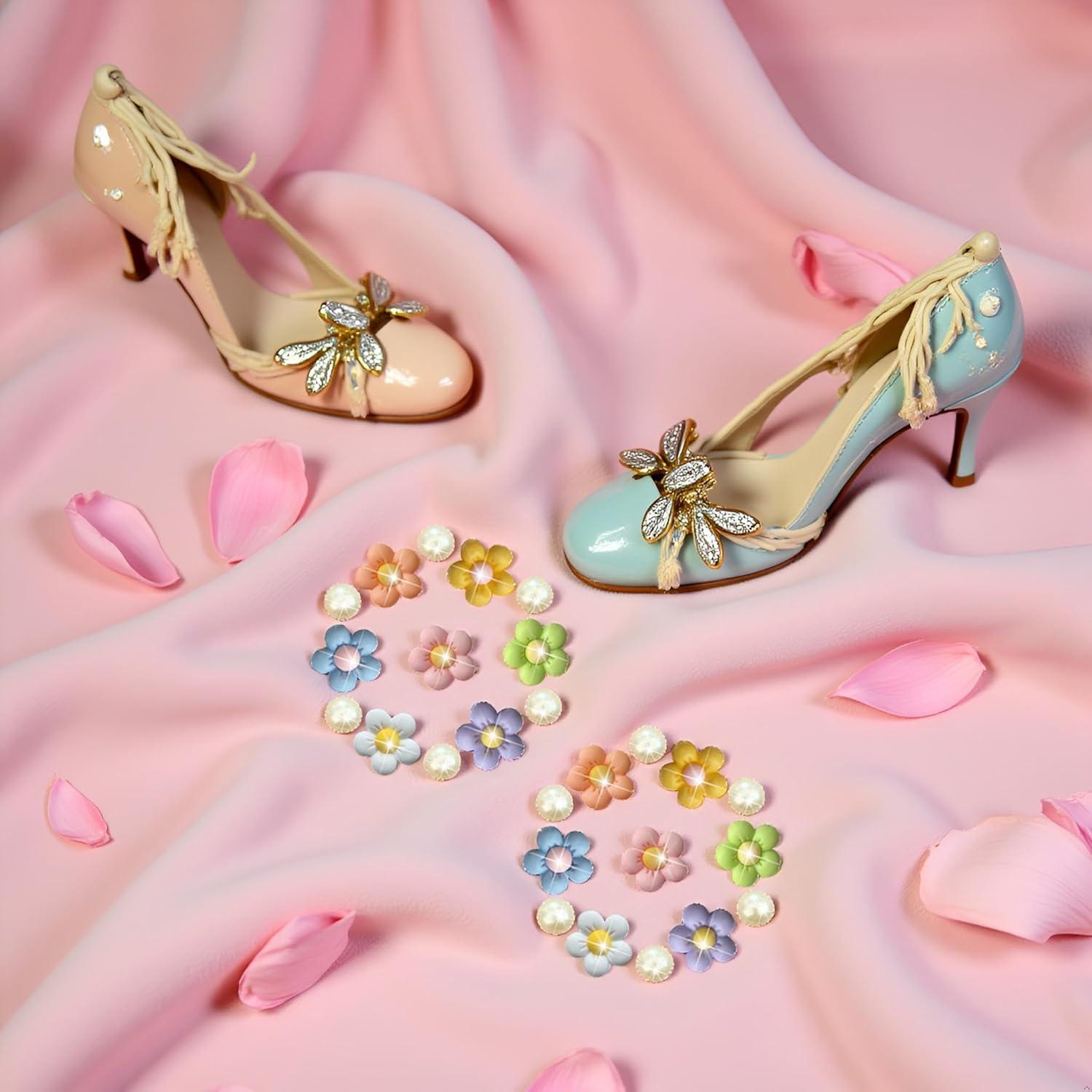 24 Charms de Flores Coloridas PurYupearl para Sandalias y Pulseras