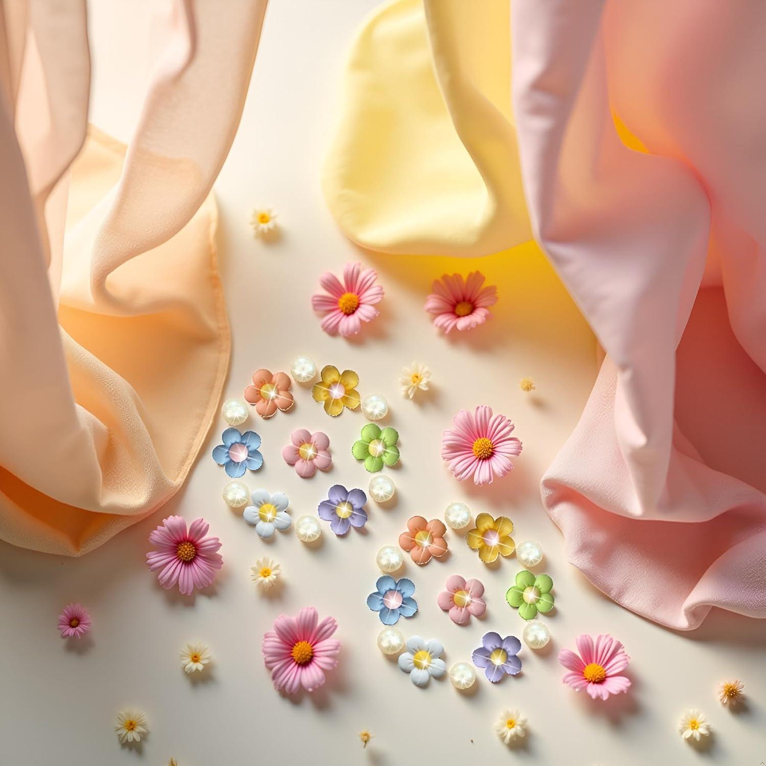 24 Charms de Flores Coloridas PurYupearl para Sandalias y Pulseras