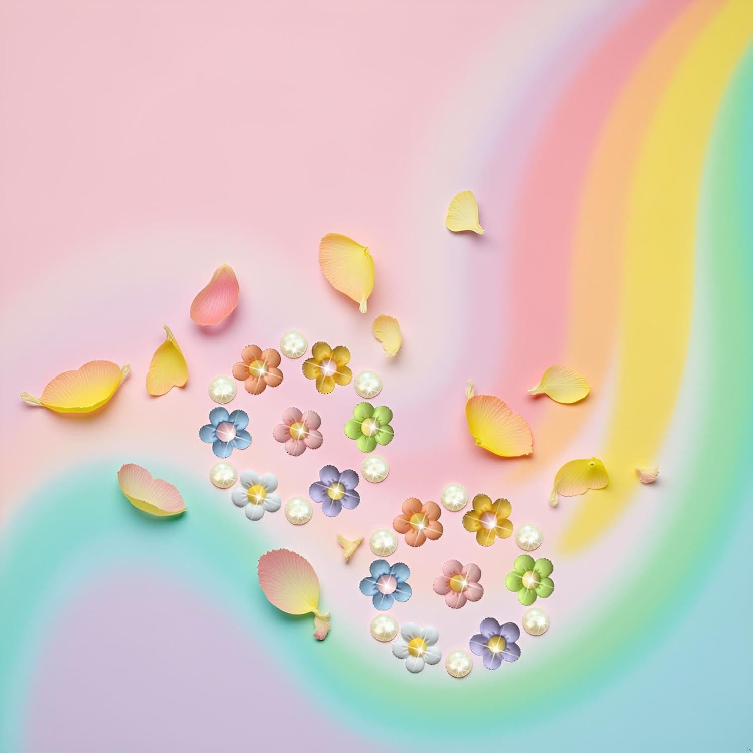 24 Charms de Flores Coloridas PurYupearl para Sandalias y Pulseras