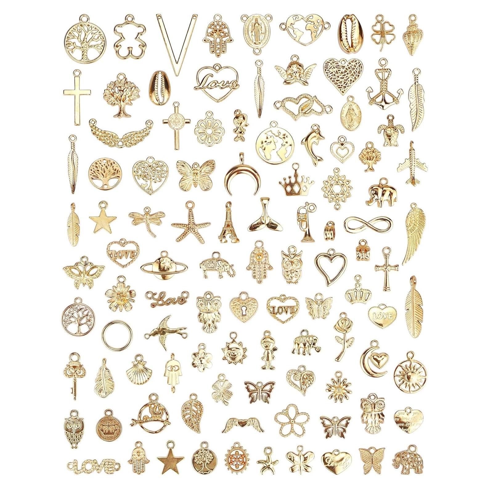 100 Piezas Encantos Dorados YETOOME para Hacer Joyas DIY