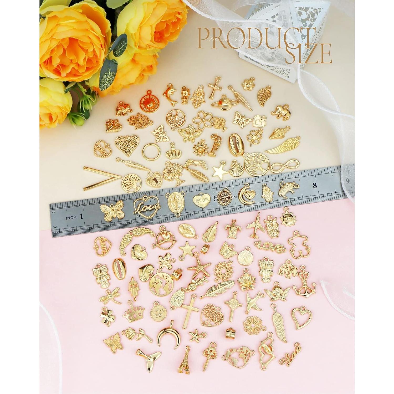 100 Piezas Encantos Dorados YETOOME para Hacer Joyas DIY