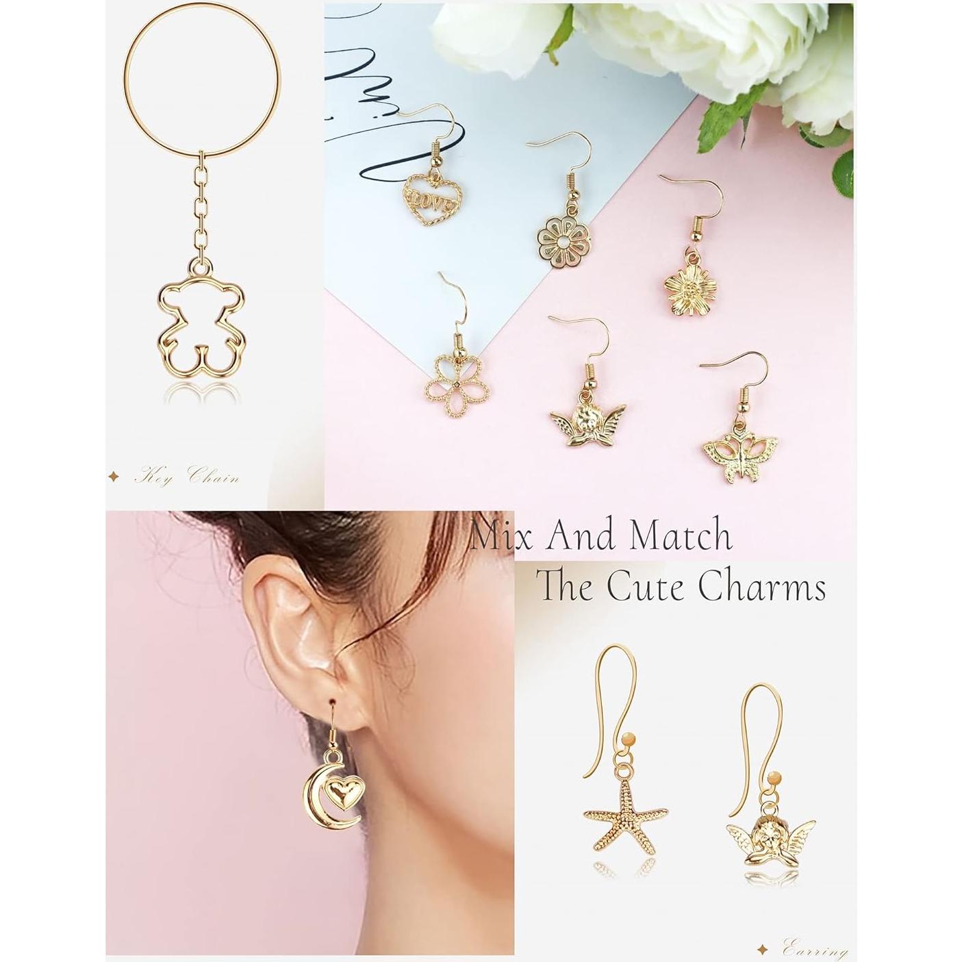 100 Piezas Encantos Dorados YETOOME para Hacer Joyas DIY