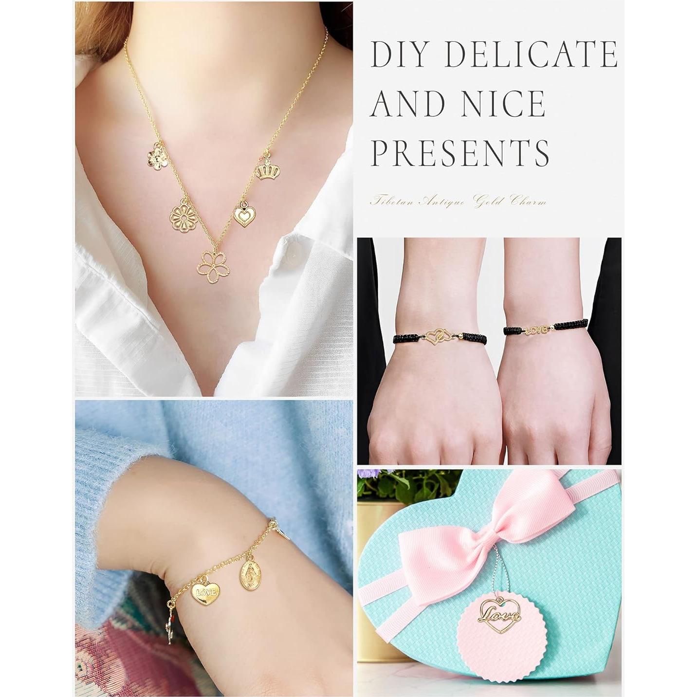 100 Piezas Encantos Dorados YETOOME para Hacer Joyas DIY