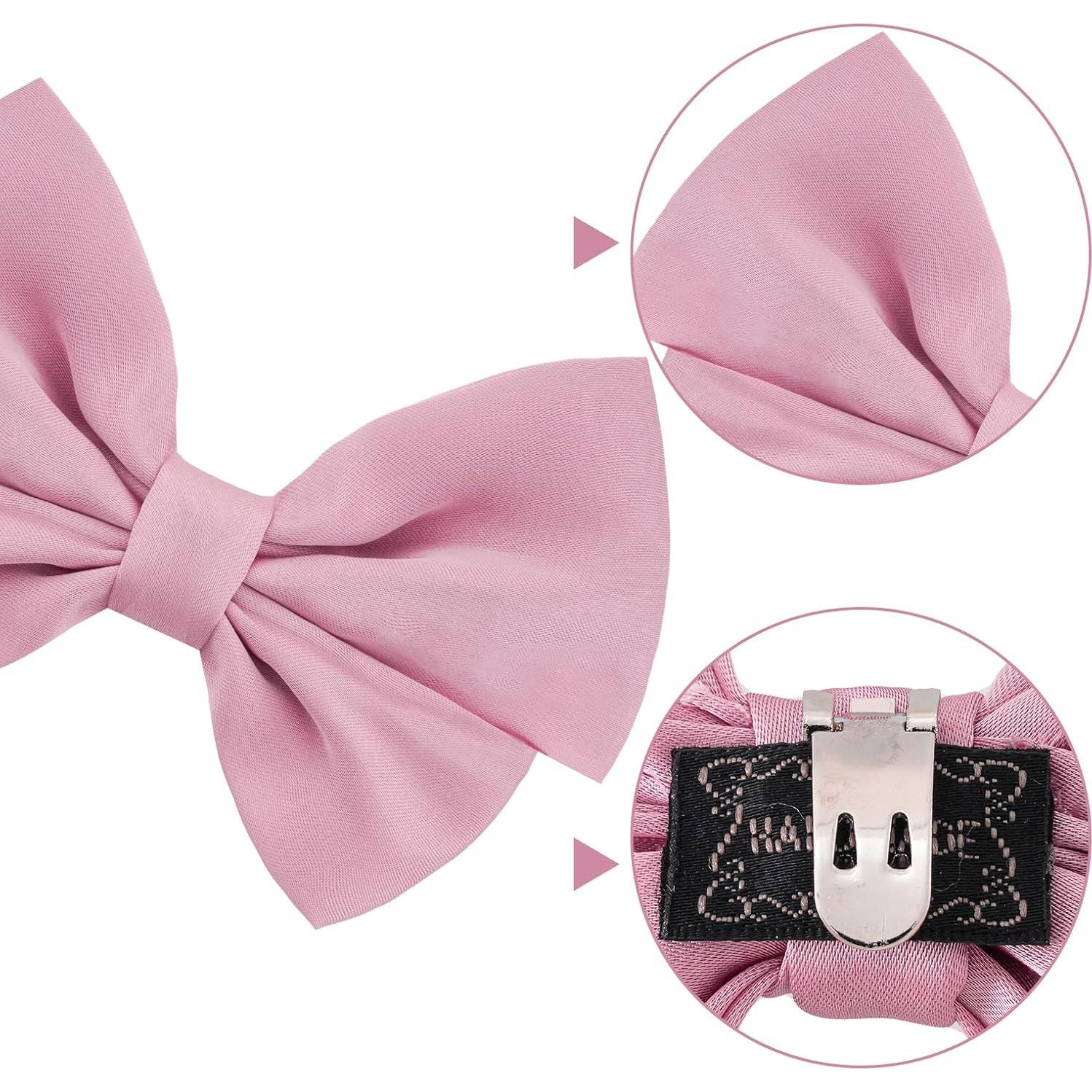 Clips de Zapato de Satén Rosa Haakong - 2 Pcs Lazo Elegante