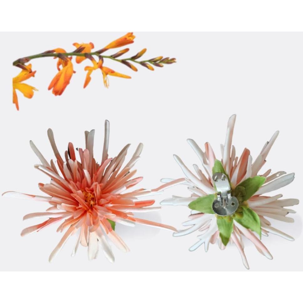 Clips de Zapato con Flores TYATVS 2 Pcs Naranja 9cm