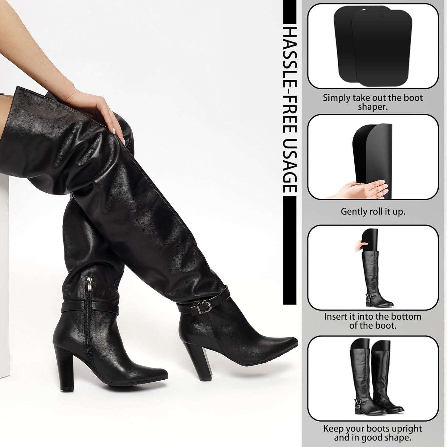 Soportes para Botas URATOT 12 Hojas Reutilizables PVC Negro