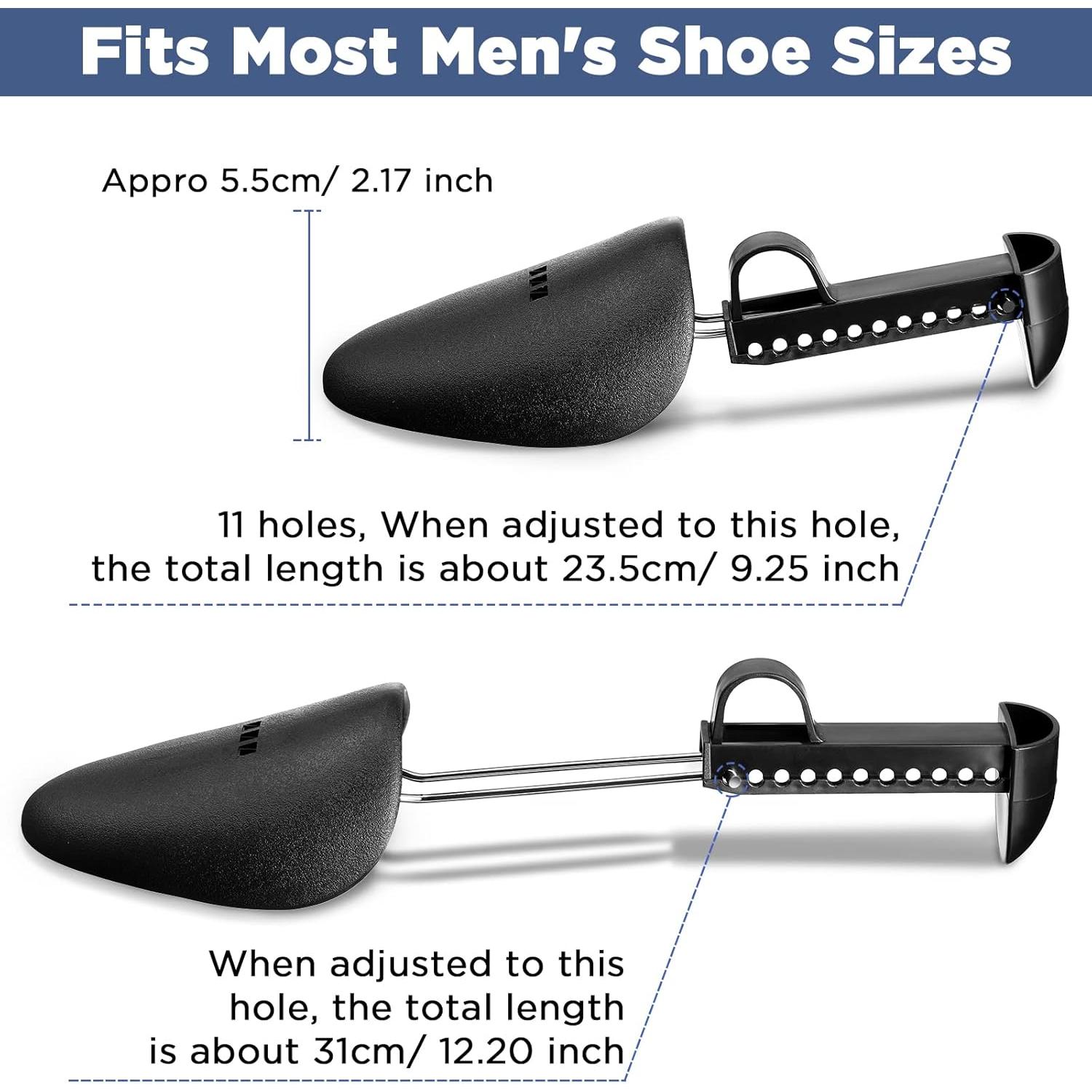 Honeydak 20 Pares de Estiradores de Zapatos Ajustables Negros