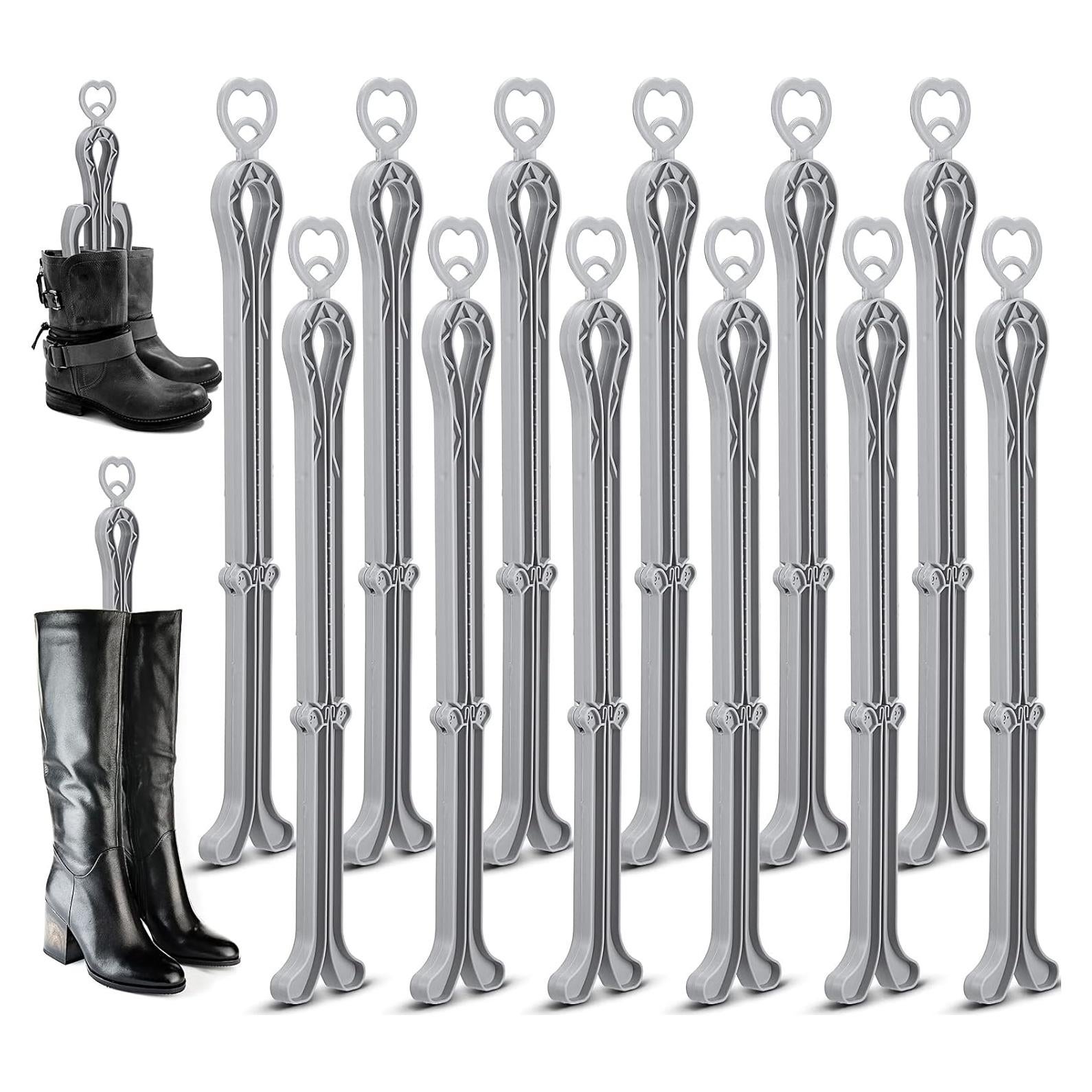 Soportes para Botas Plegables Nuenen - 12 Piezas Gris 33x10 cm