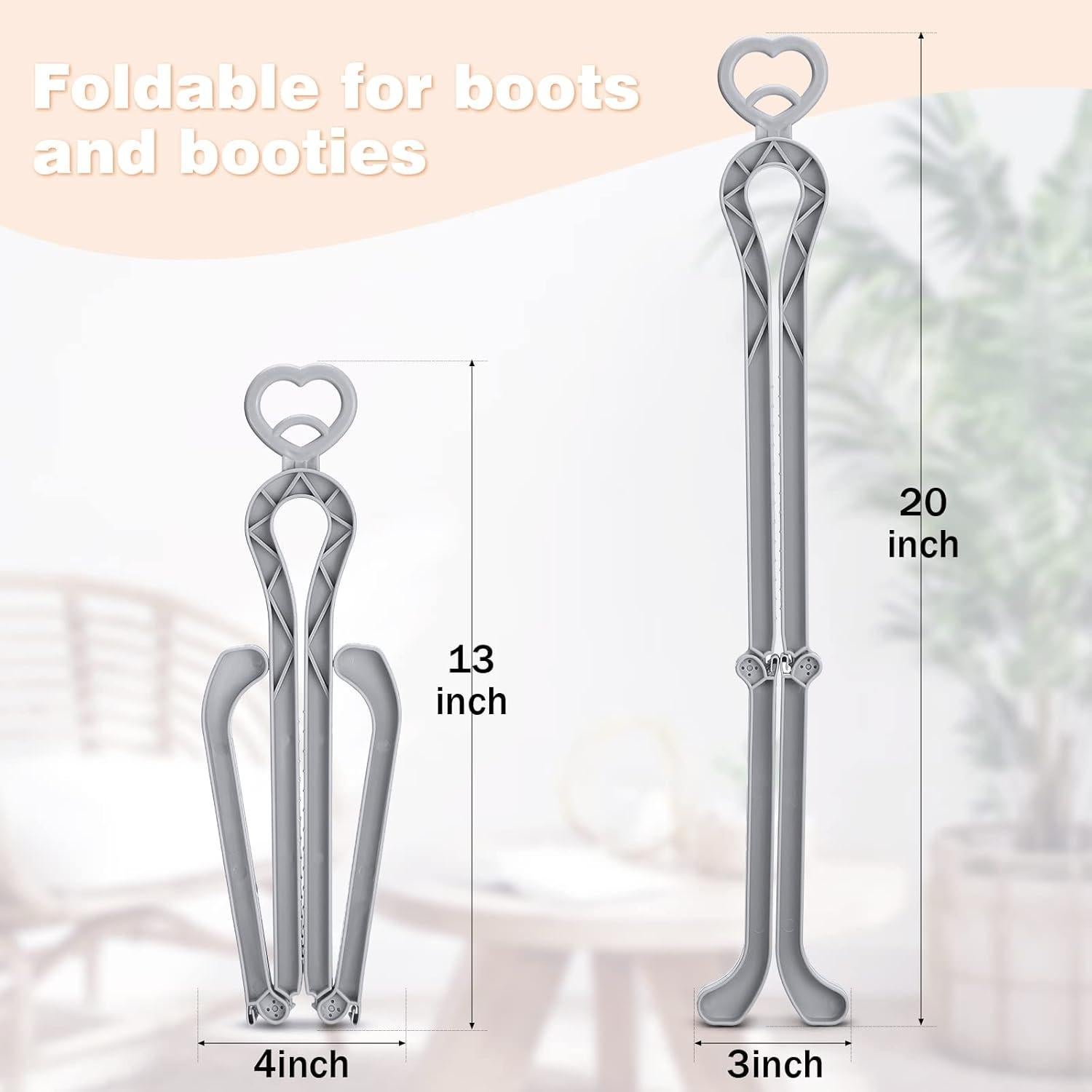 Soportes para Botas Plegables Nuenen - 12 Piezas Gris 33x10 cm