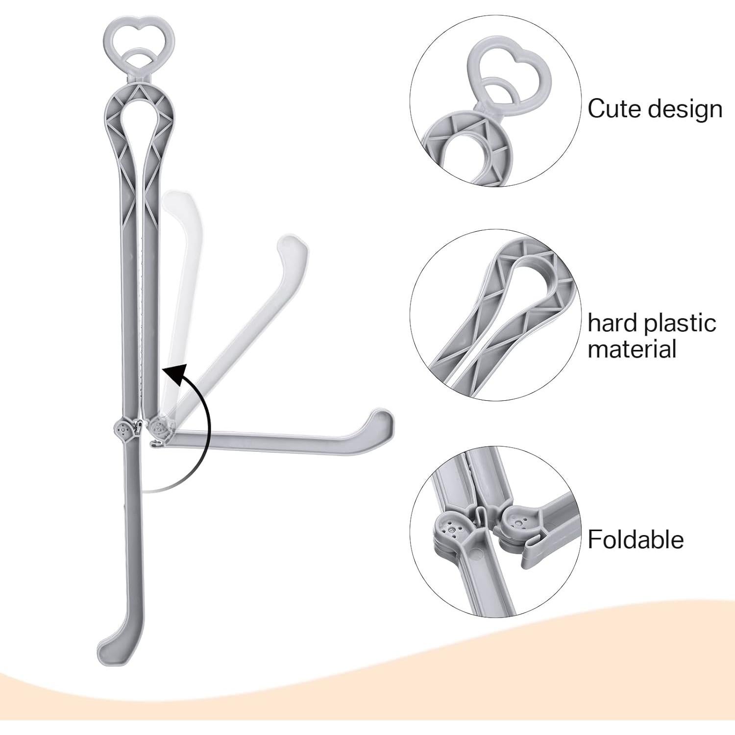 Soportes para Botas Plegables Nuenen - 12 Piezas Gris 33x10 cm