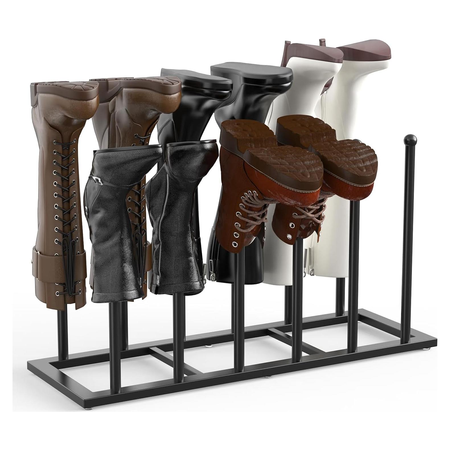 Organizador de Botas HzTinT de Acero Inoxidable Negro 6 Pares