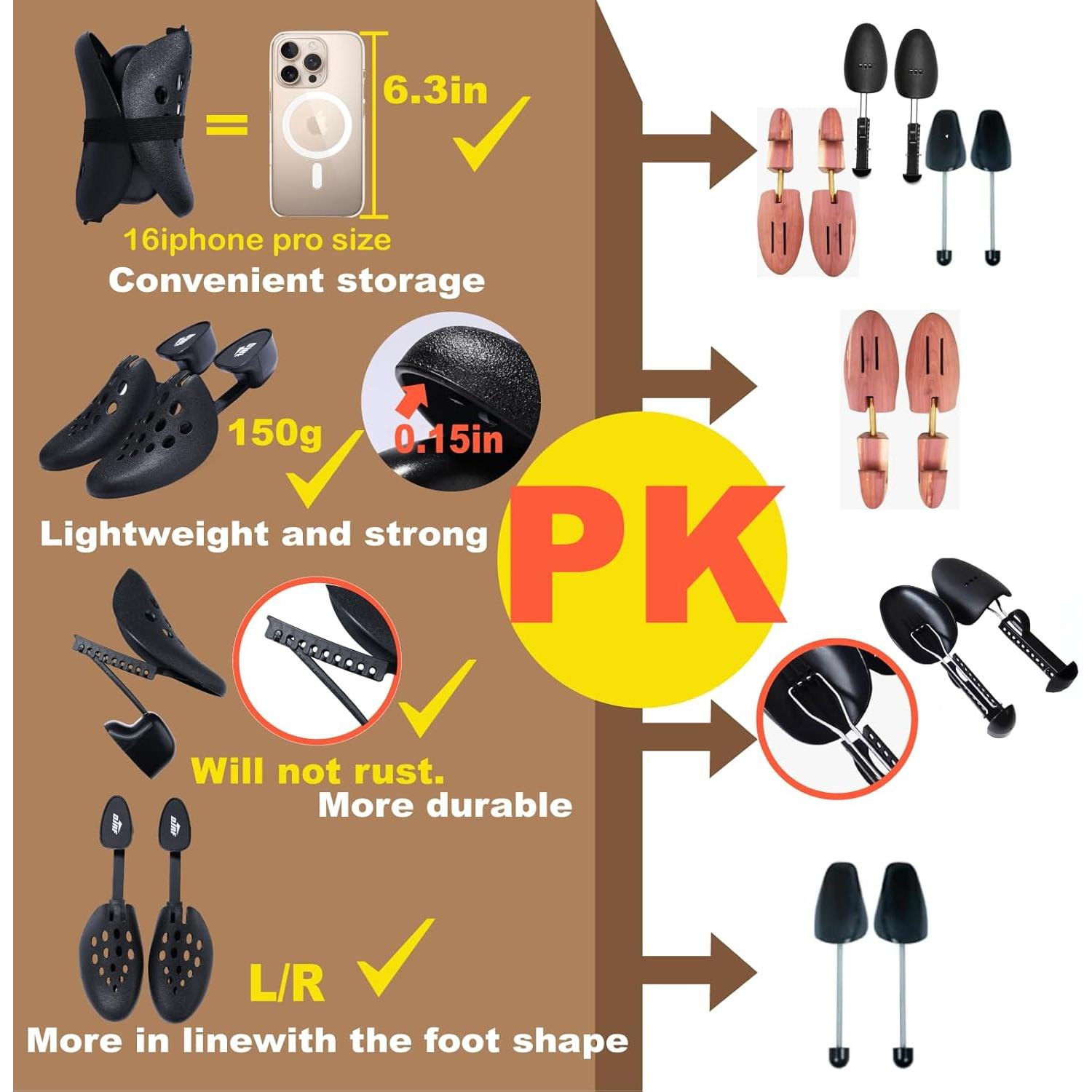 Árbol de Zapatos Ajustable Unisex 6-12 - Soporte de Calzado