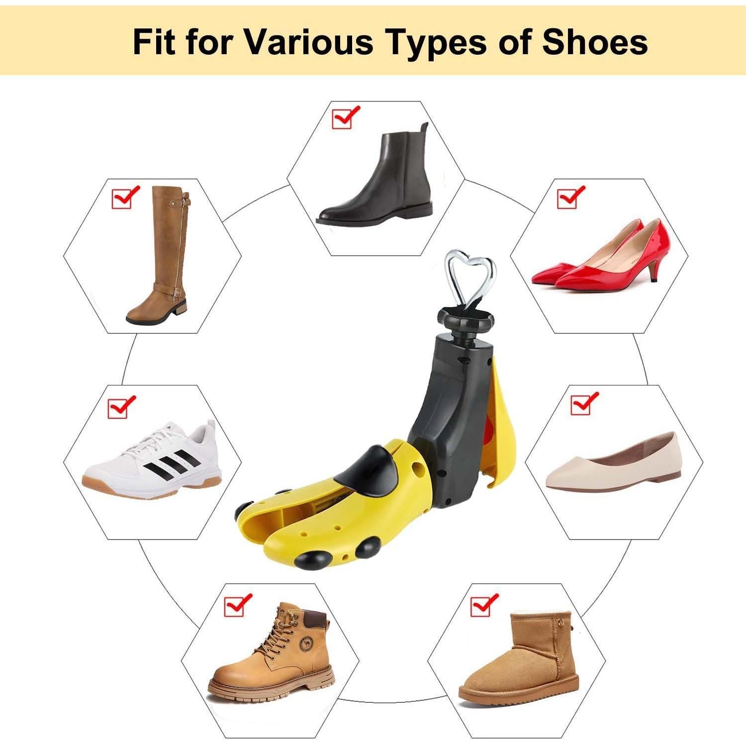 Estirador de Zapatos Universal Amarillo - Ajuste Hombre/Mujer