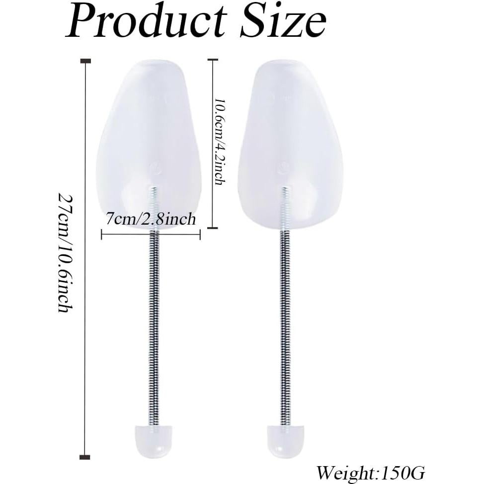 2 Pares de Árboles de Zapatos Plástico Negro 27 cm Ajustables