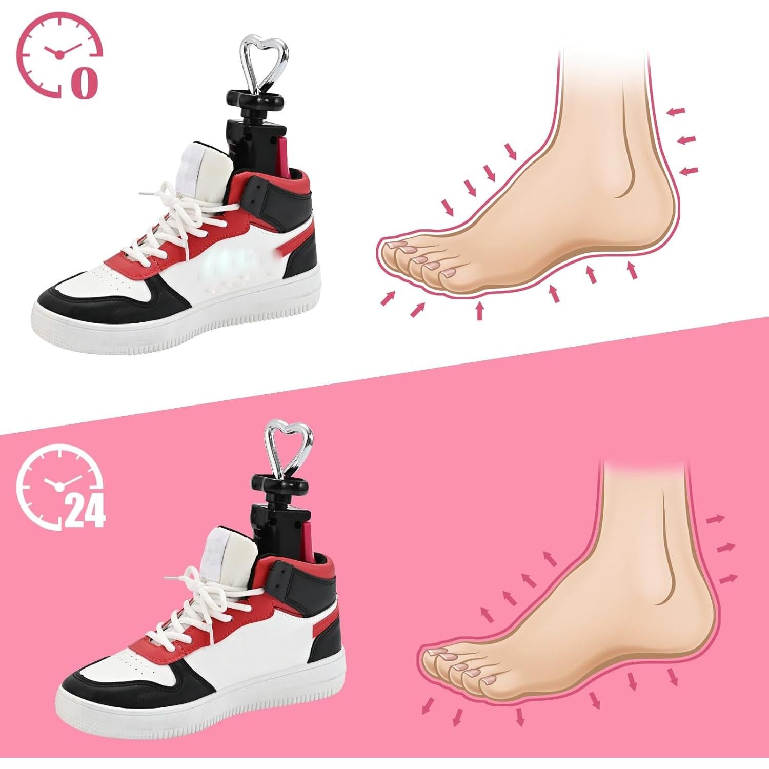 Estirador de Zapatos Unisex 4-Vías con Tapones de Metal