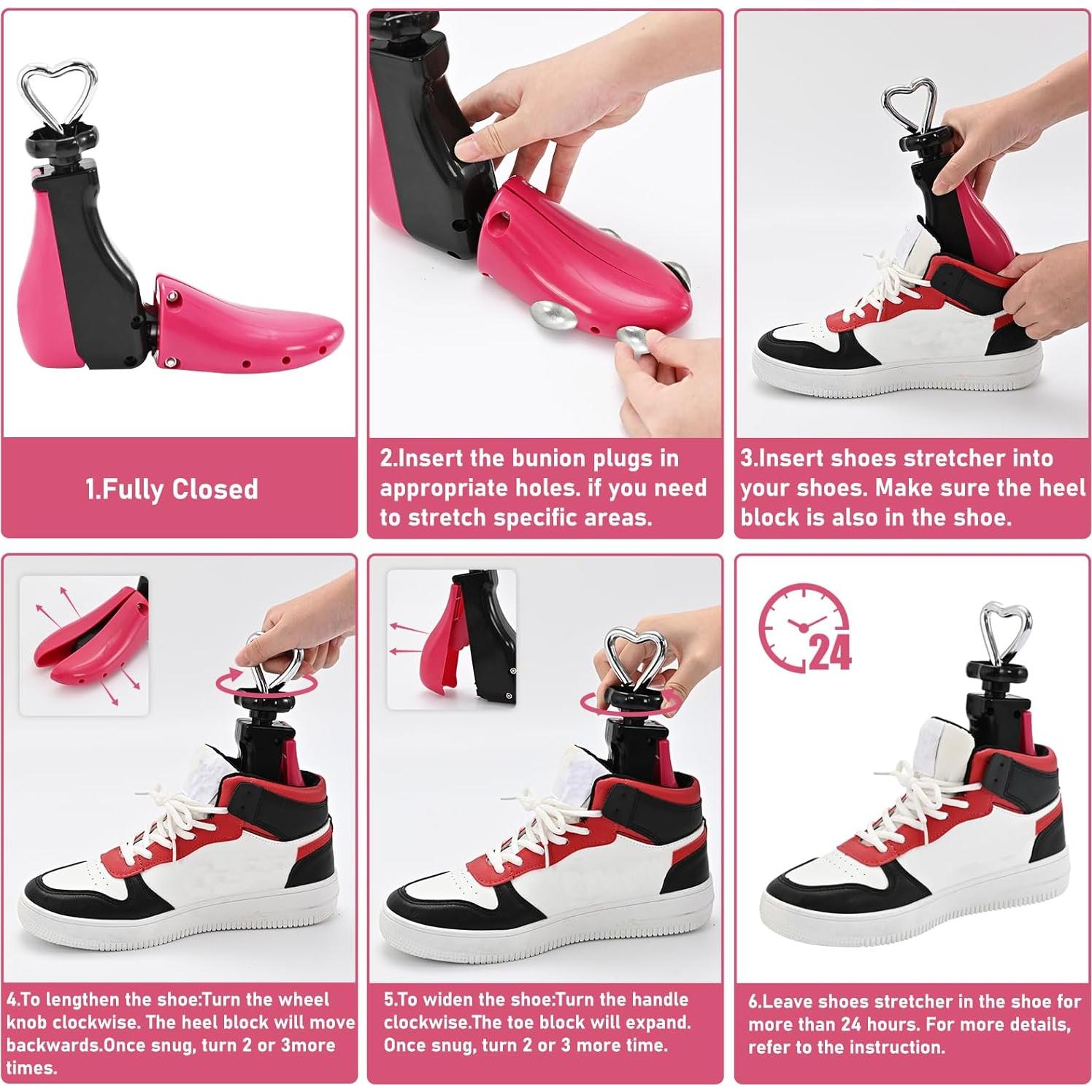 Estirador de Zapatos Unisex 4-Vías con Tapones de Metal