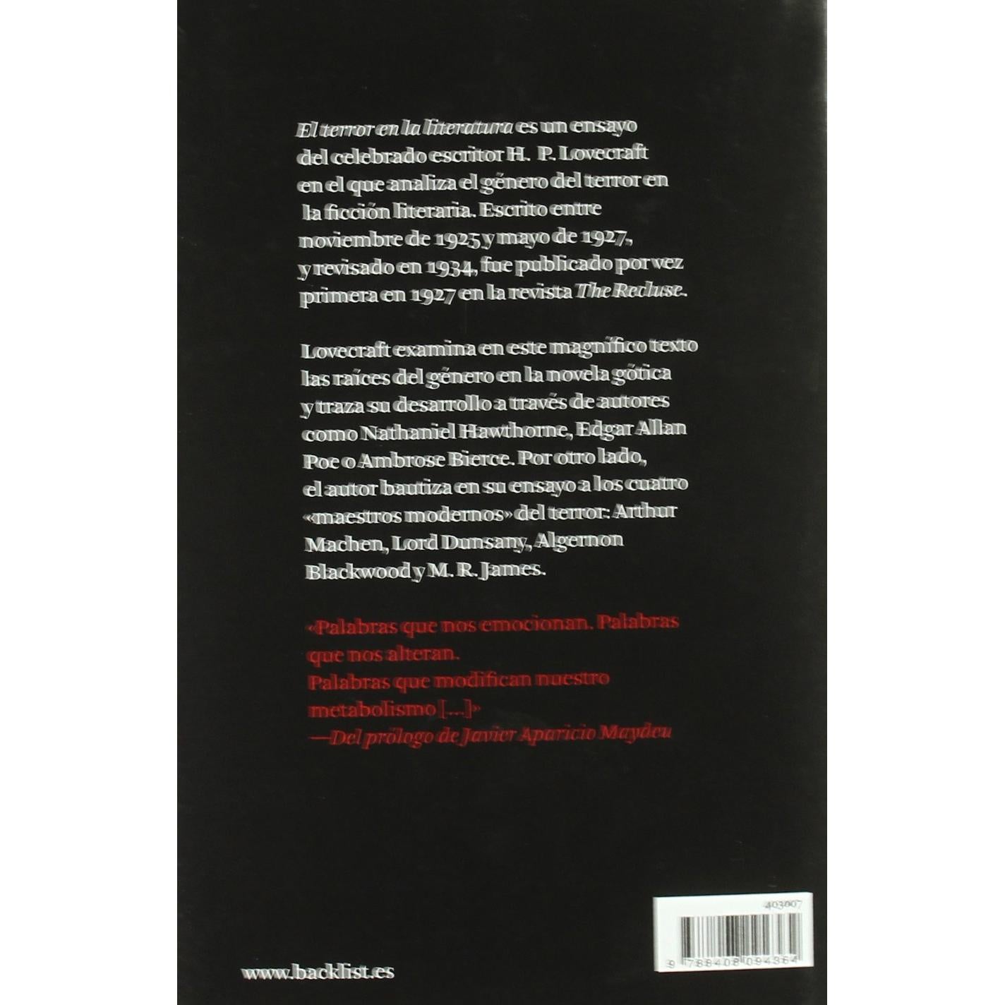 El terror en la literatura