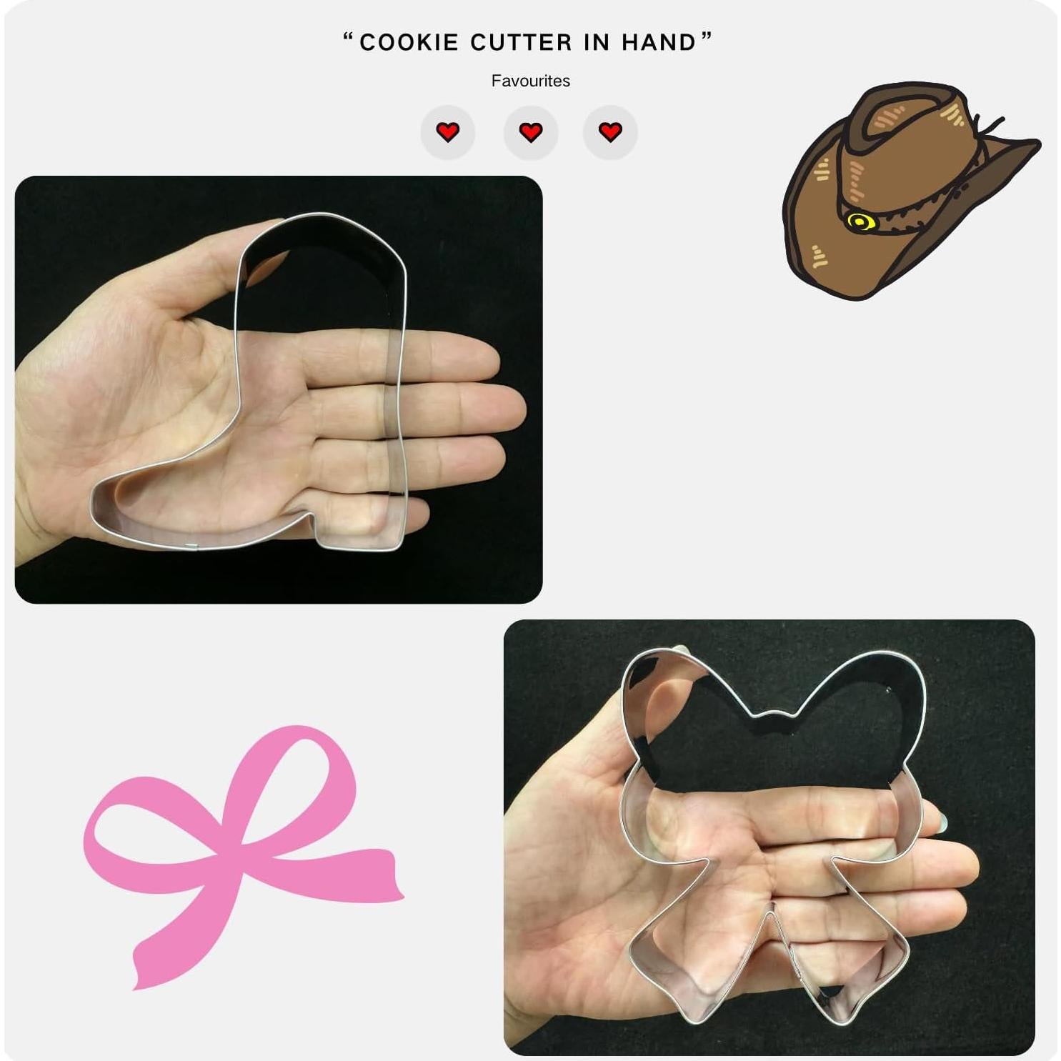 Juego de Cortadores de Galletas Botas y Lazos Auktosmn - 2 Piezas - Acero Inoxidable