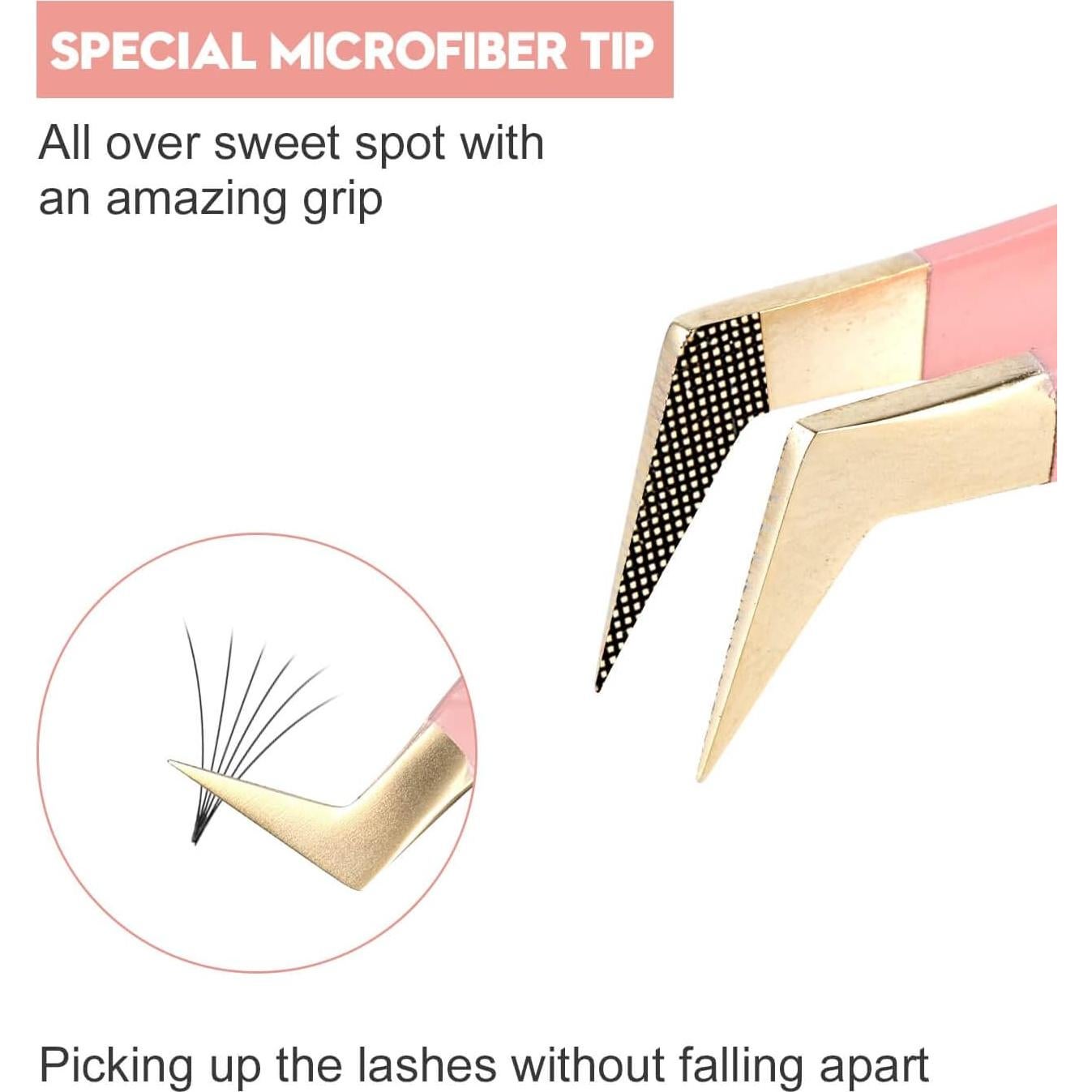 Pinzas para Pestañas Ms.Queen L 16cm Punta de Fibra Volumen