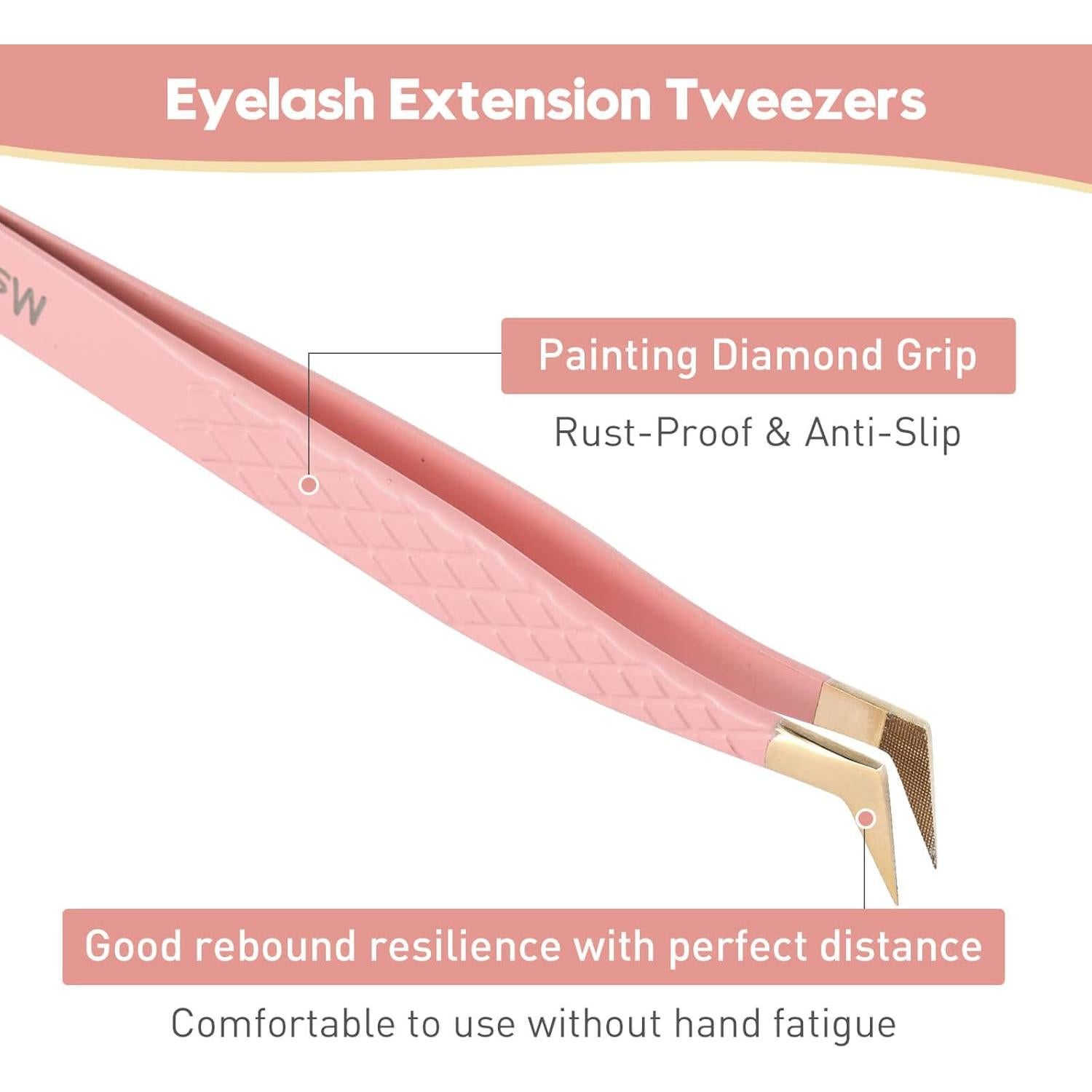 Pinzas para Pestañas Ms.Queen L 16cm Punta de Fibra Volumen