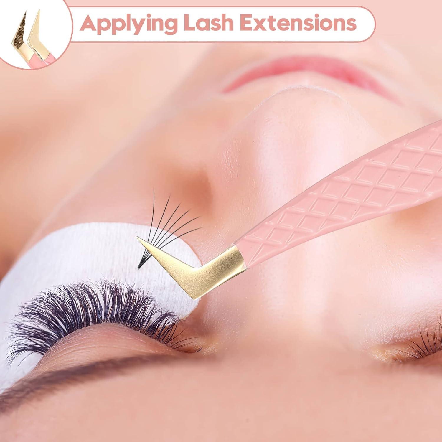 Pinzas para Pestañas Ms.Queen L 16cm Punta de Fibra Volumen