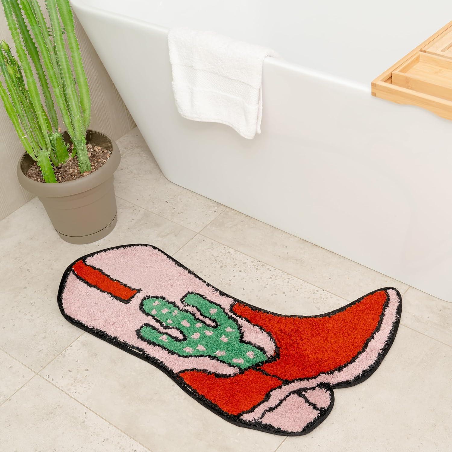 Alfombra de baño antideslizante BIEN BEAU bota vaquera 84x51cm