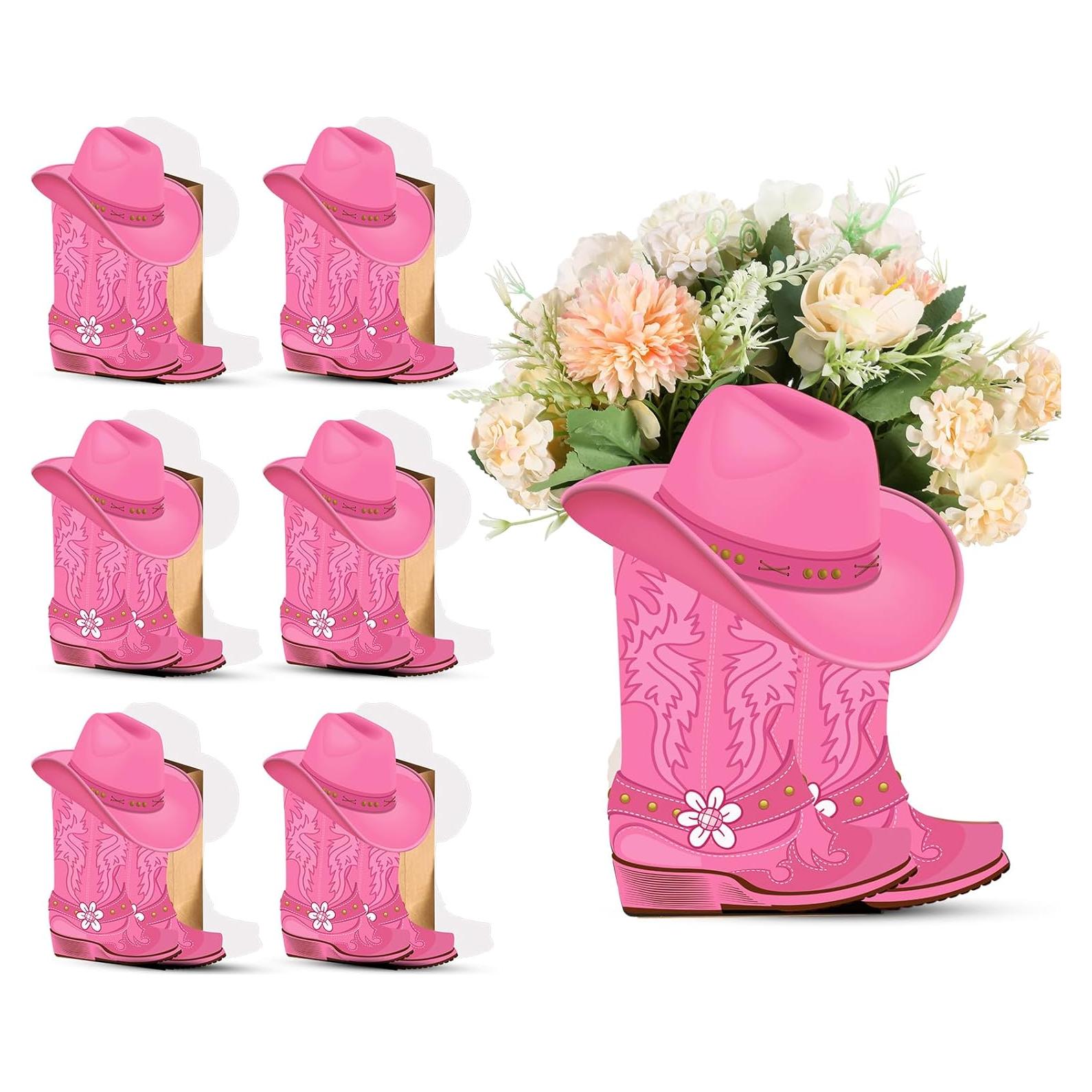 Cajas de Flores en Forma de Botas Domensi - 8 Piezas Rosa