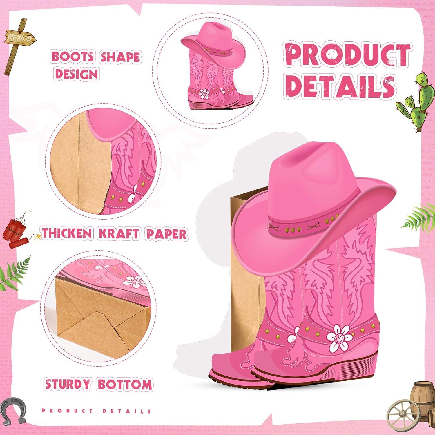 Cajas de Flores en Forma de Botas Domensi - 8 Piezas Rosa