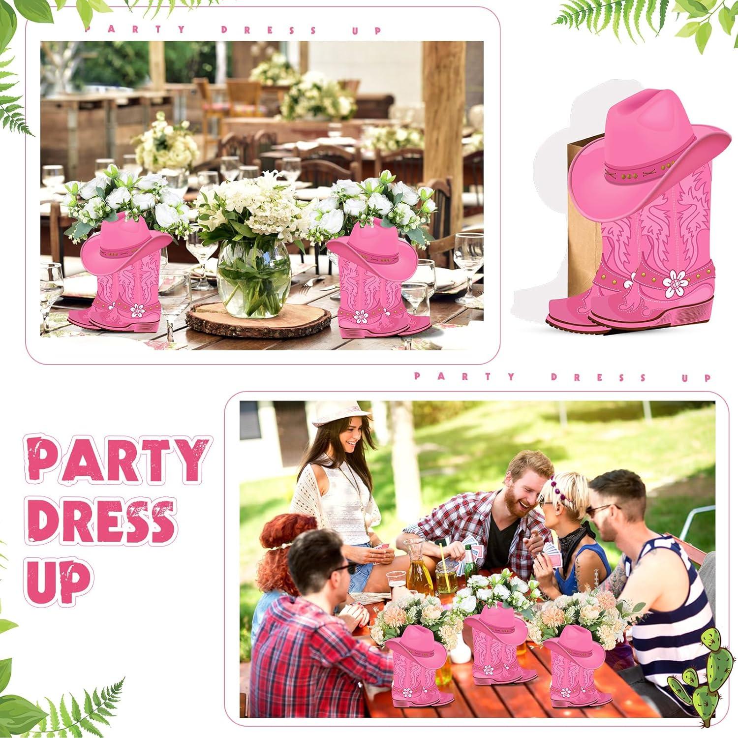 Cajas de Flores en Forma de Botas Domensi - 8 Piezas Rosa