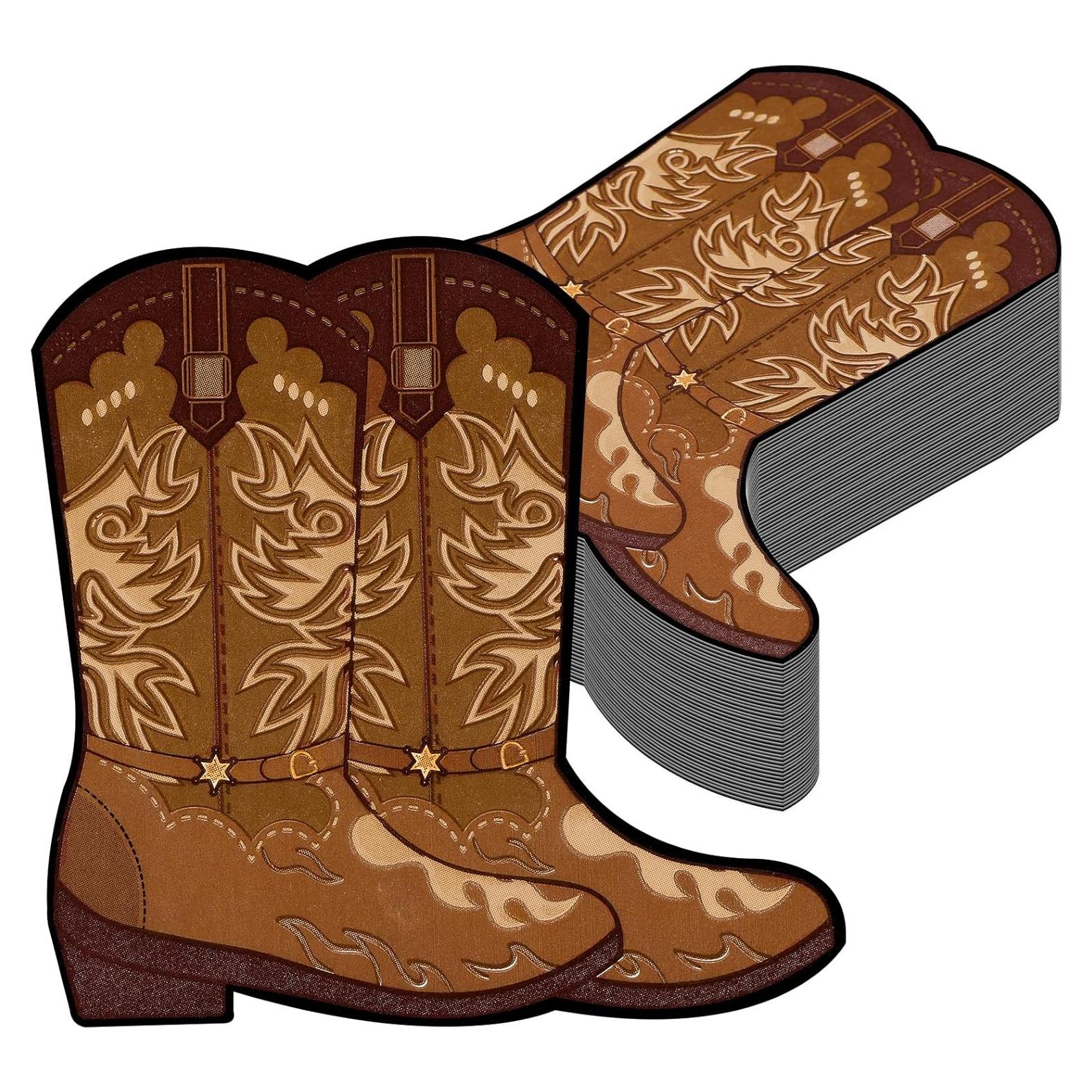 50 Servilletas en Forma de Bota de Vaquero Justforjoyful