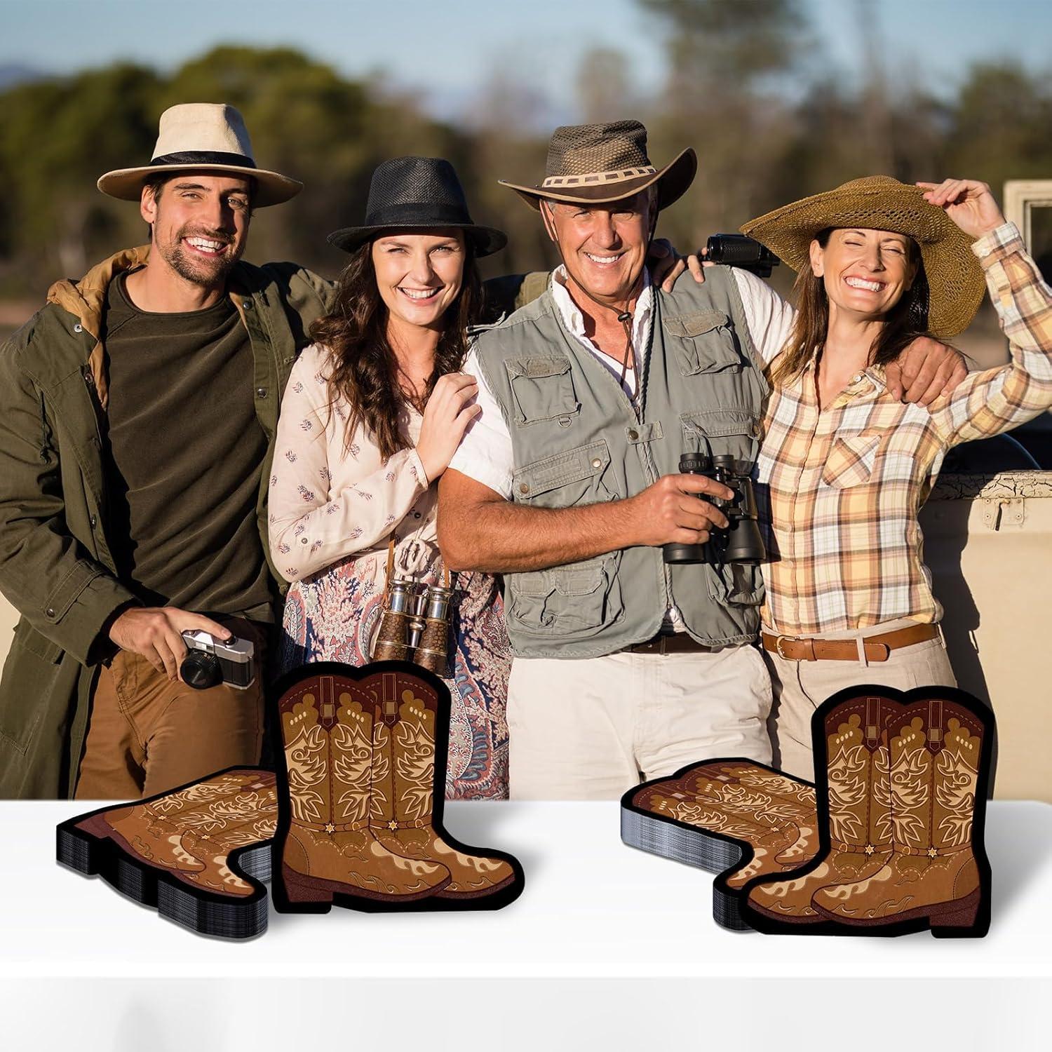 50 Servilletas en Forma de Bota de Vaquero Justforjoyful