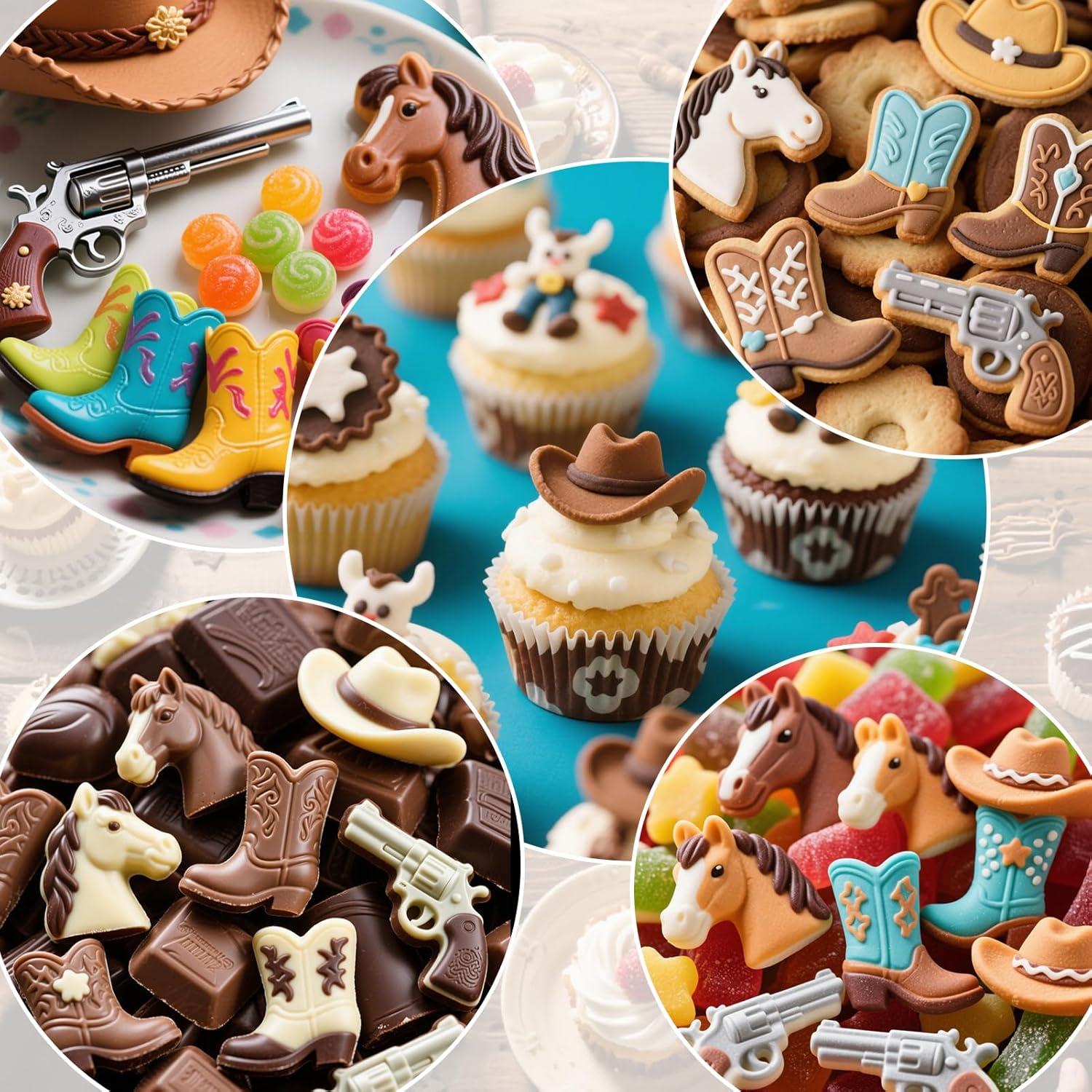 Moldes de Chocolate Palksky Vaquero 2Pcs Silicona Antiadherente