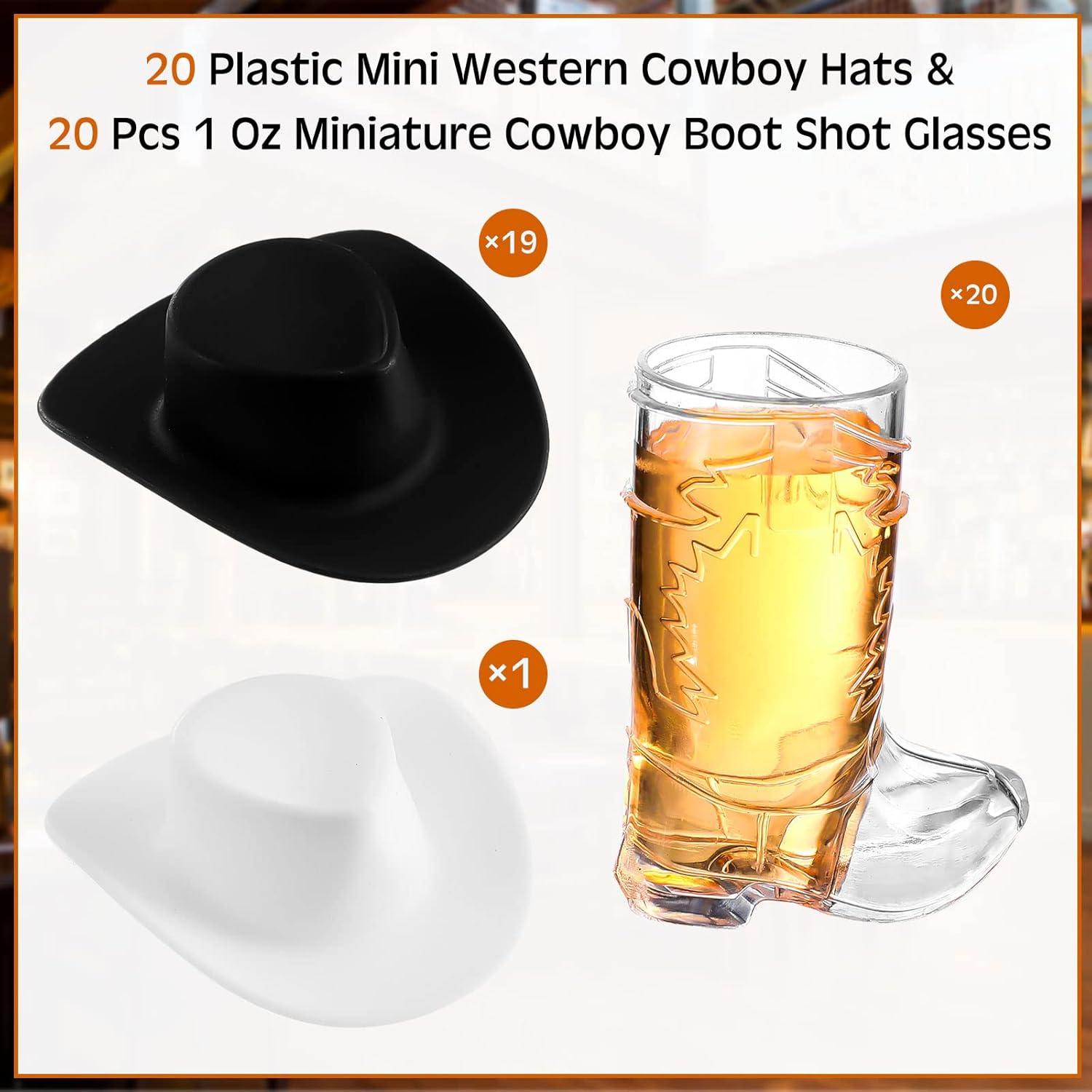 Sumind 40 Piezas Decoraciones Fiesta Vaquera Mini Sombreros y Vasos
