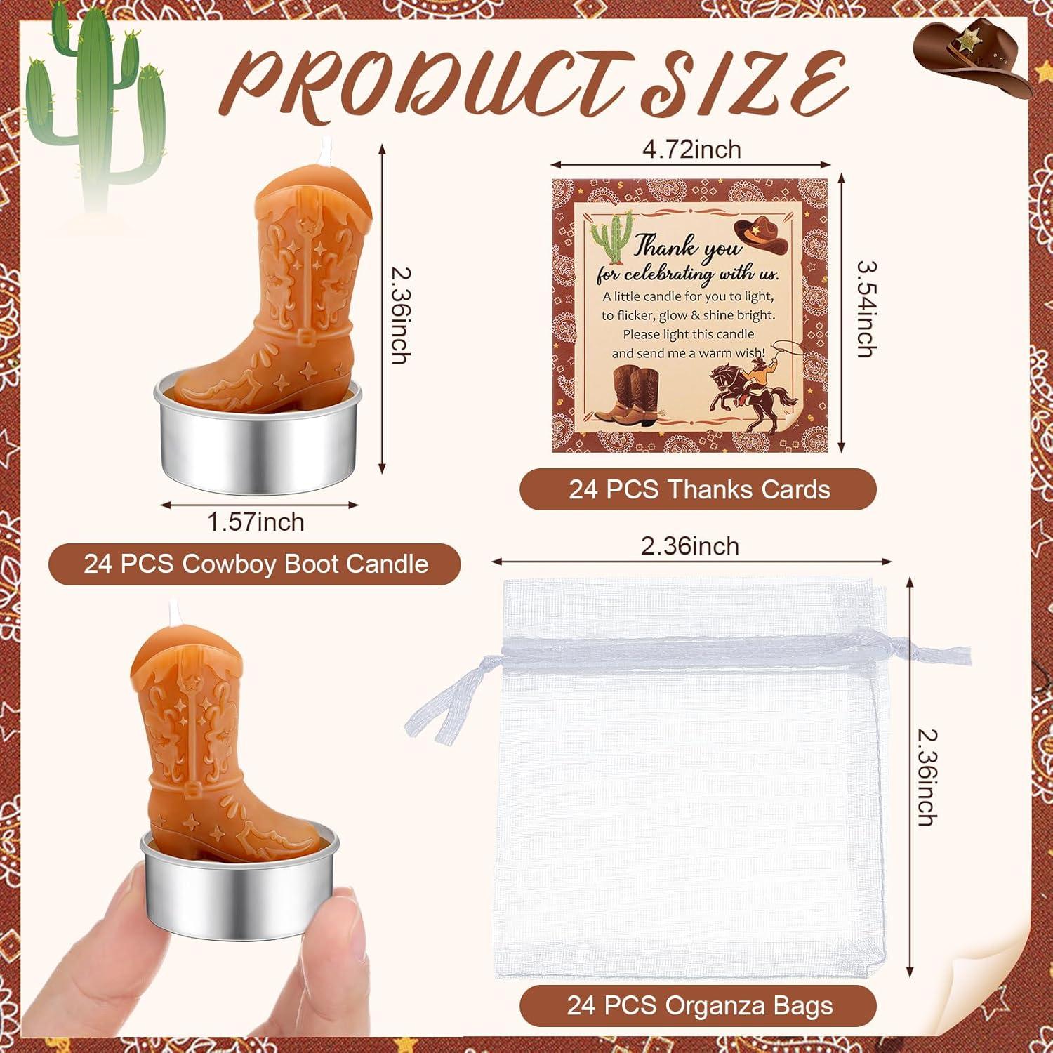 24 Velas de Té de Luz en Forma de Bota de Vaquera Landhoow