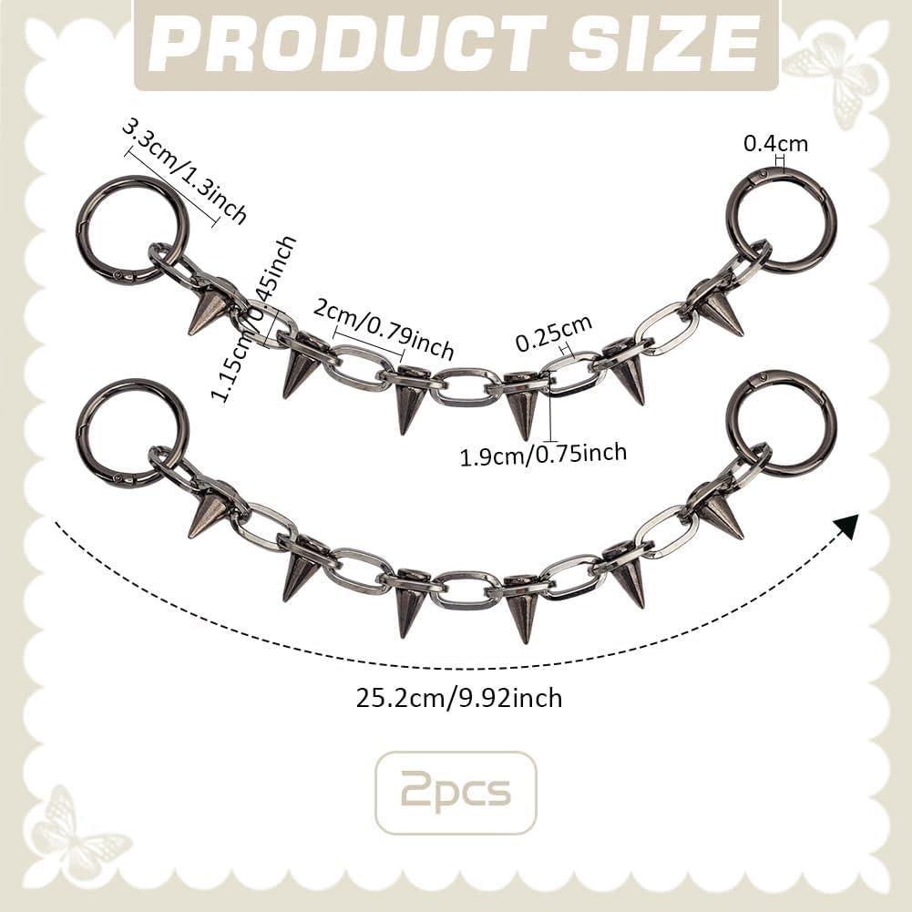 Cadenas para Zapatos FINGERINSPIRE Gunmetal Decorativas 2 Piezas