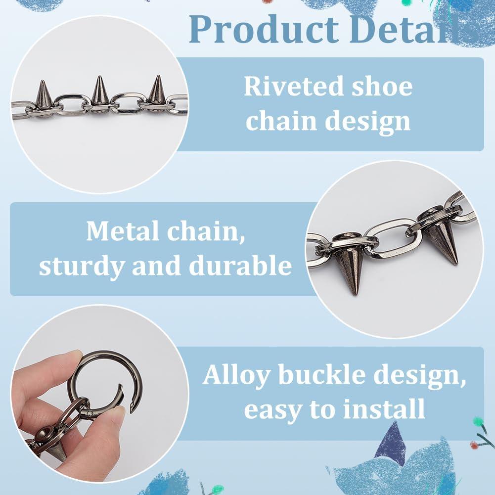 Cadenas para Zapatos FINGERINSPIRE Gunmetal Decorativas 2 Piezas