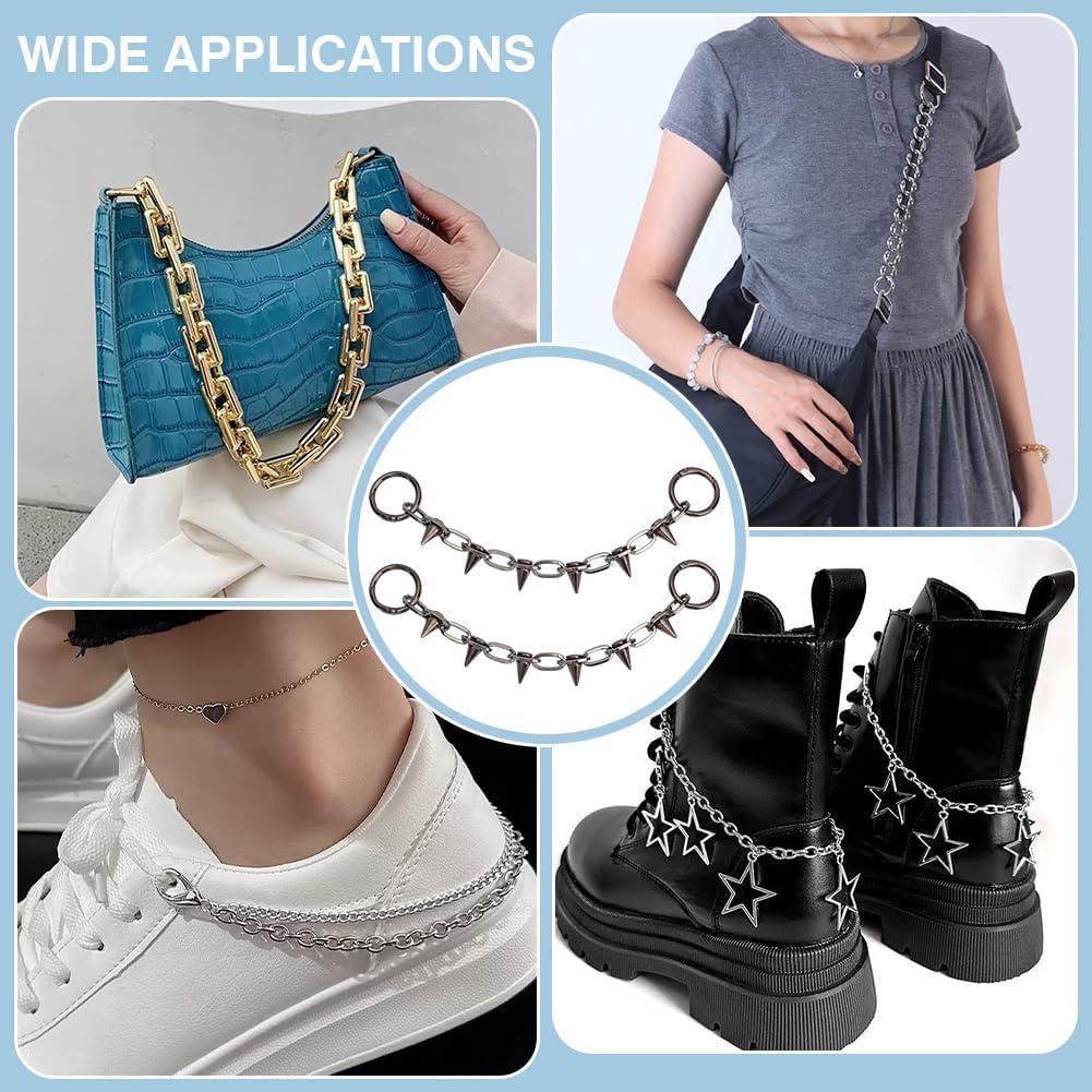 Cadenas para Zapatos FINGERINSPIRE Gunmetal Decorativas 2 Piezas