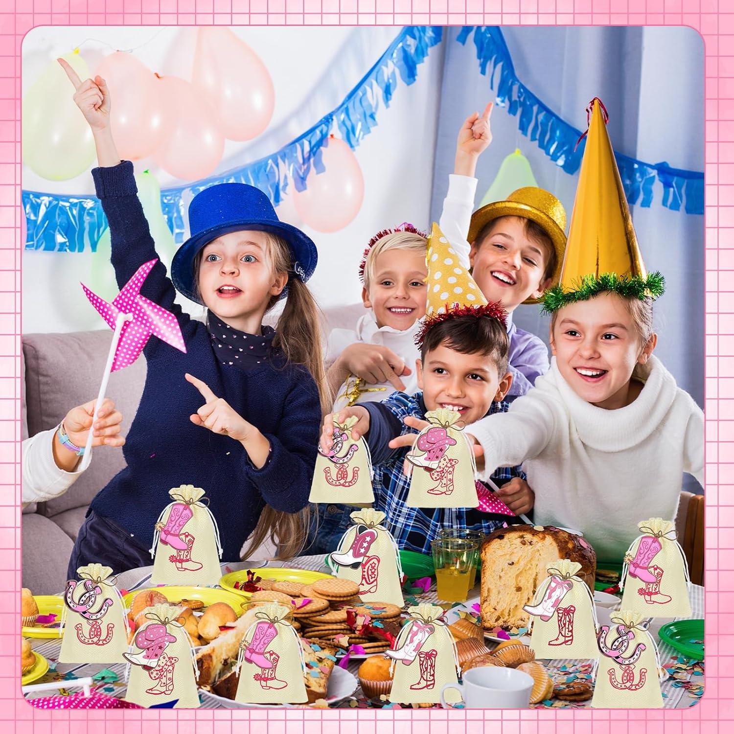 50 Bolsas de Regalo de Arpillera Cowboy 15x10 cm con Etiquetas