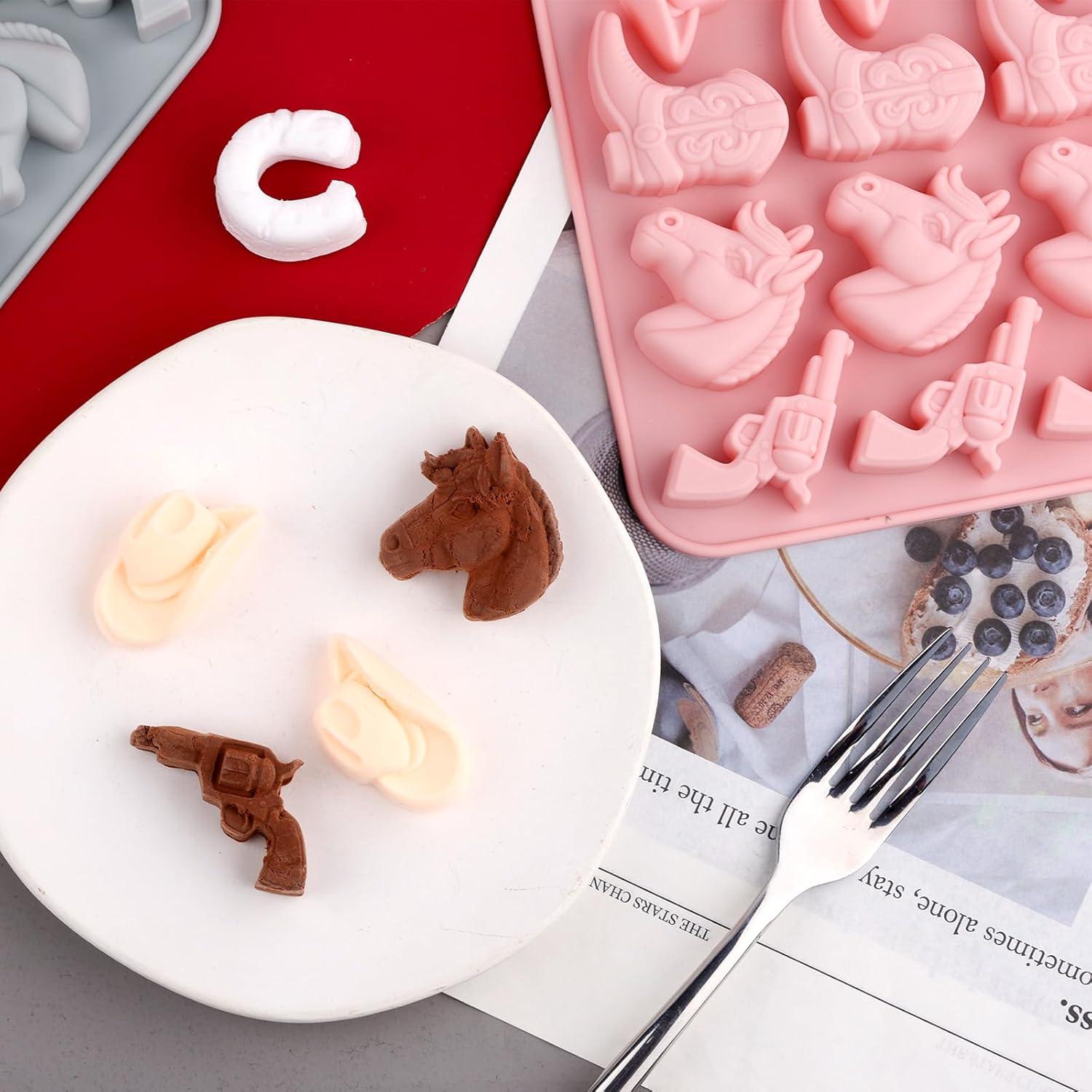 Molde de Silicona Cowboy BOXOB para Pasteles y Chocolates 20.2x15.7cm