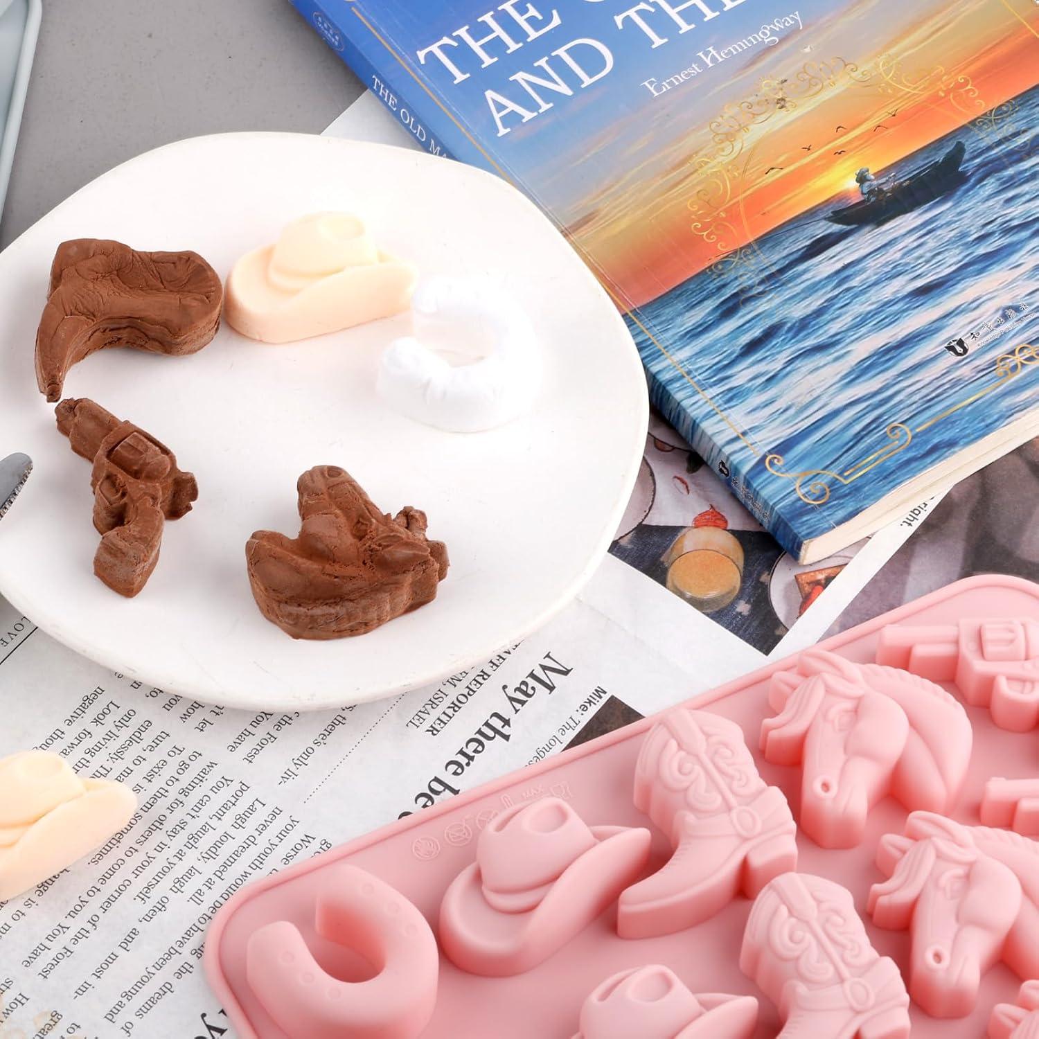 Molde de Silicona Cowboy BOXOB para Pasteles y Chocolates 20.2x15.7cm