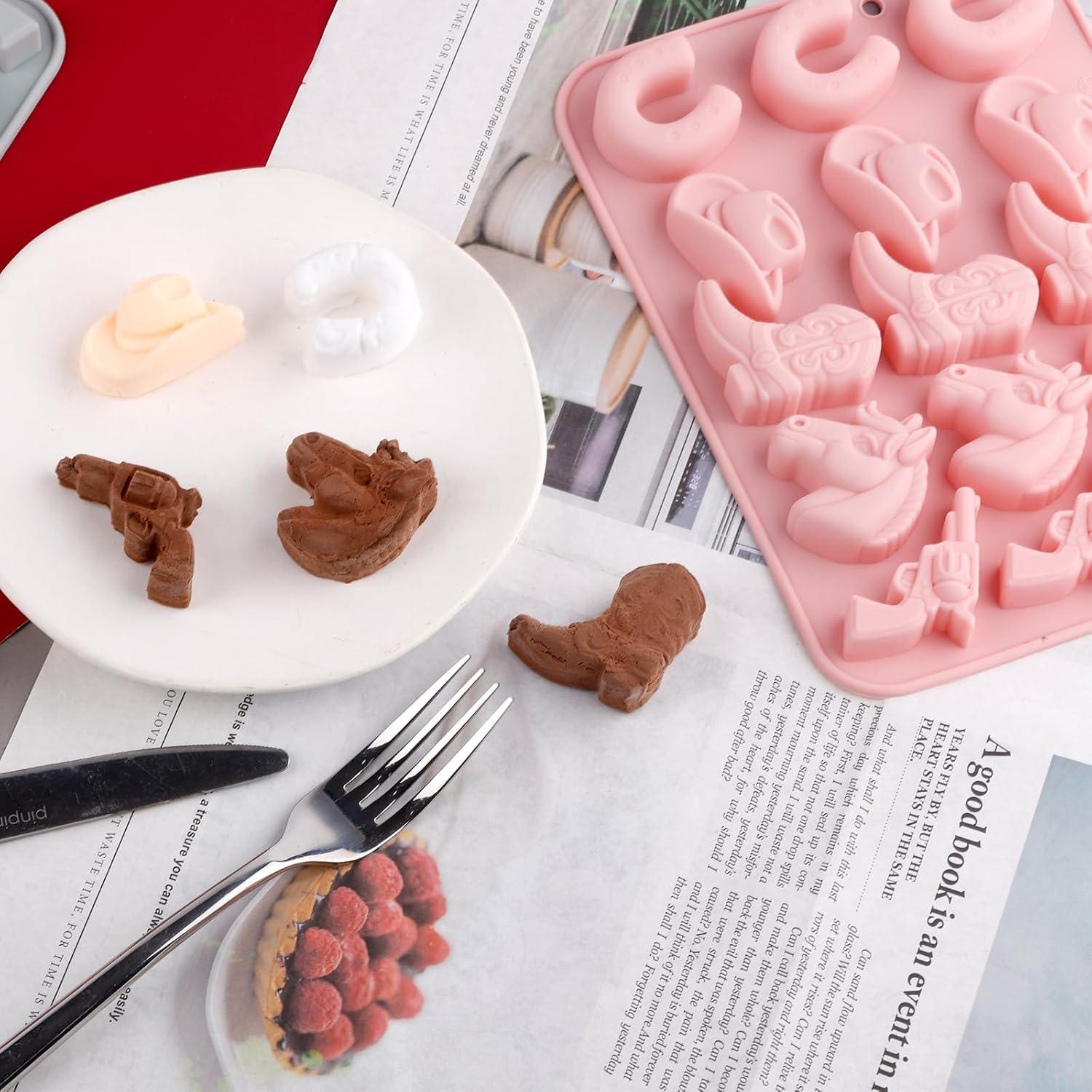 Molde de Silicona Cowboy BOXOB para Pasteles y Chocolates 20.2x15.7cm