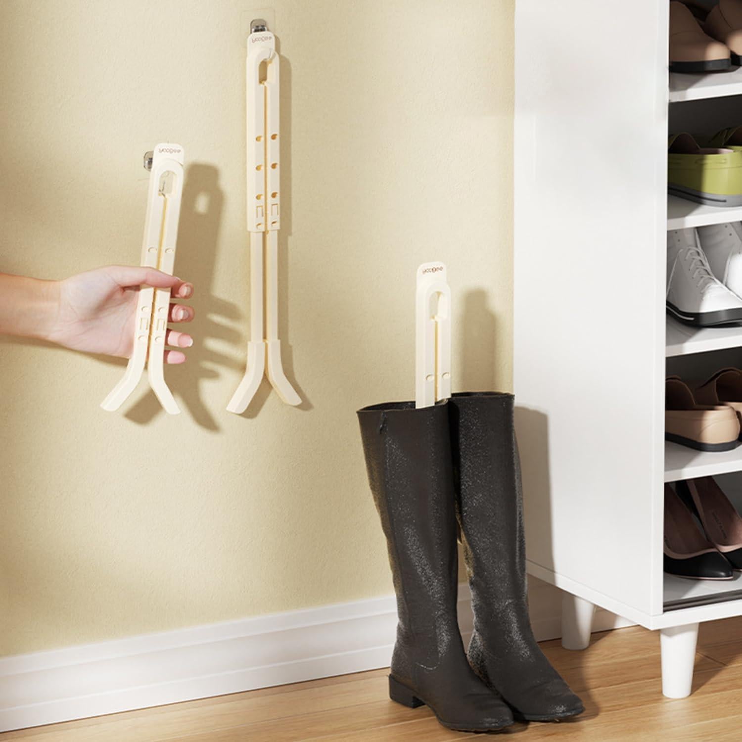 Soportes para Botas Largas Ajustables 2 Piezas - Color Crema