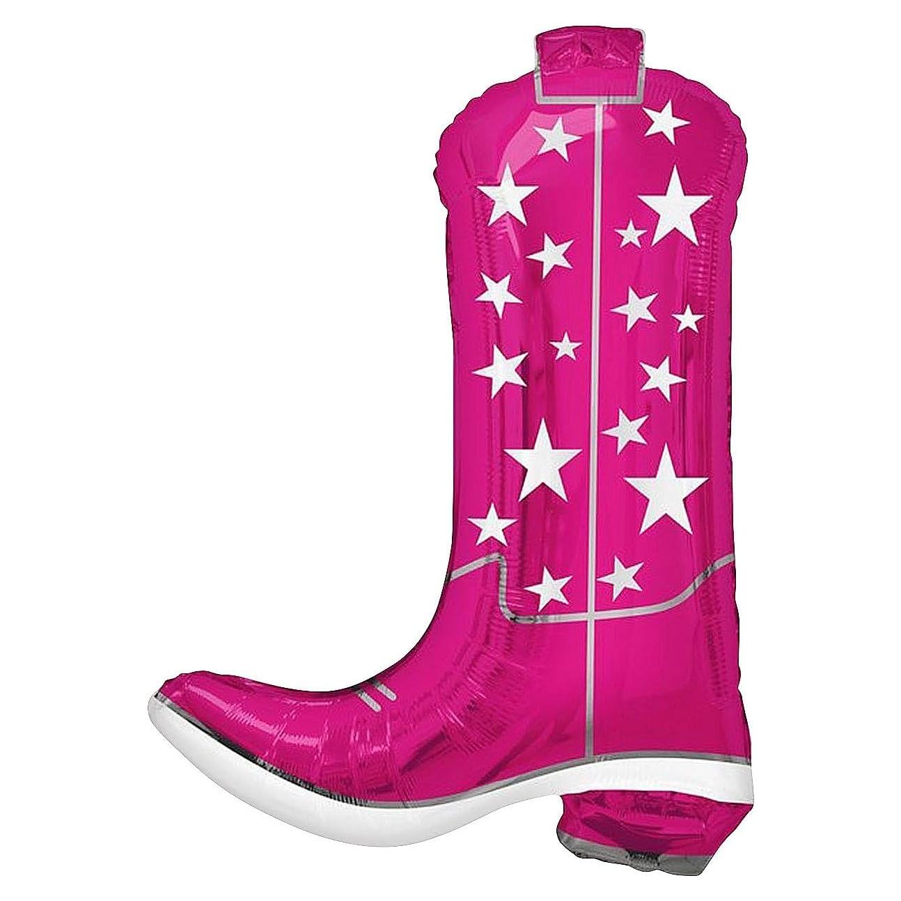 Bola de Mylar Rosa en Forma de Bota de Vaquera 66cm