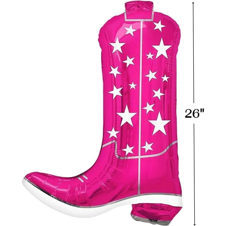 Bola de Mylar Rosa en Forma de Bota de Vaquera 66cm
