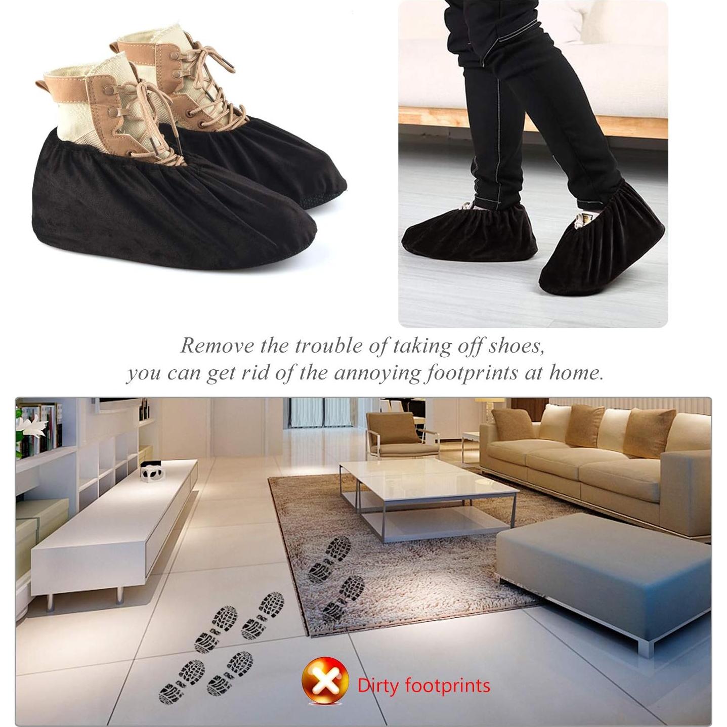 Cubiertas de Zapatos PlasMaller XL Antideslizantes Lavables Negras