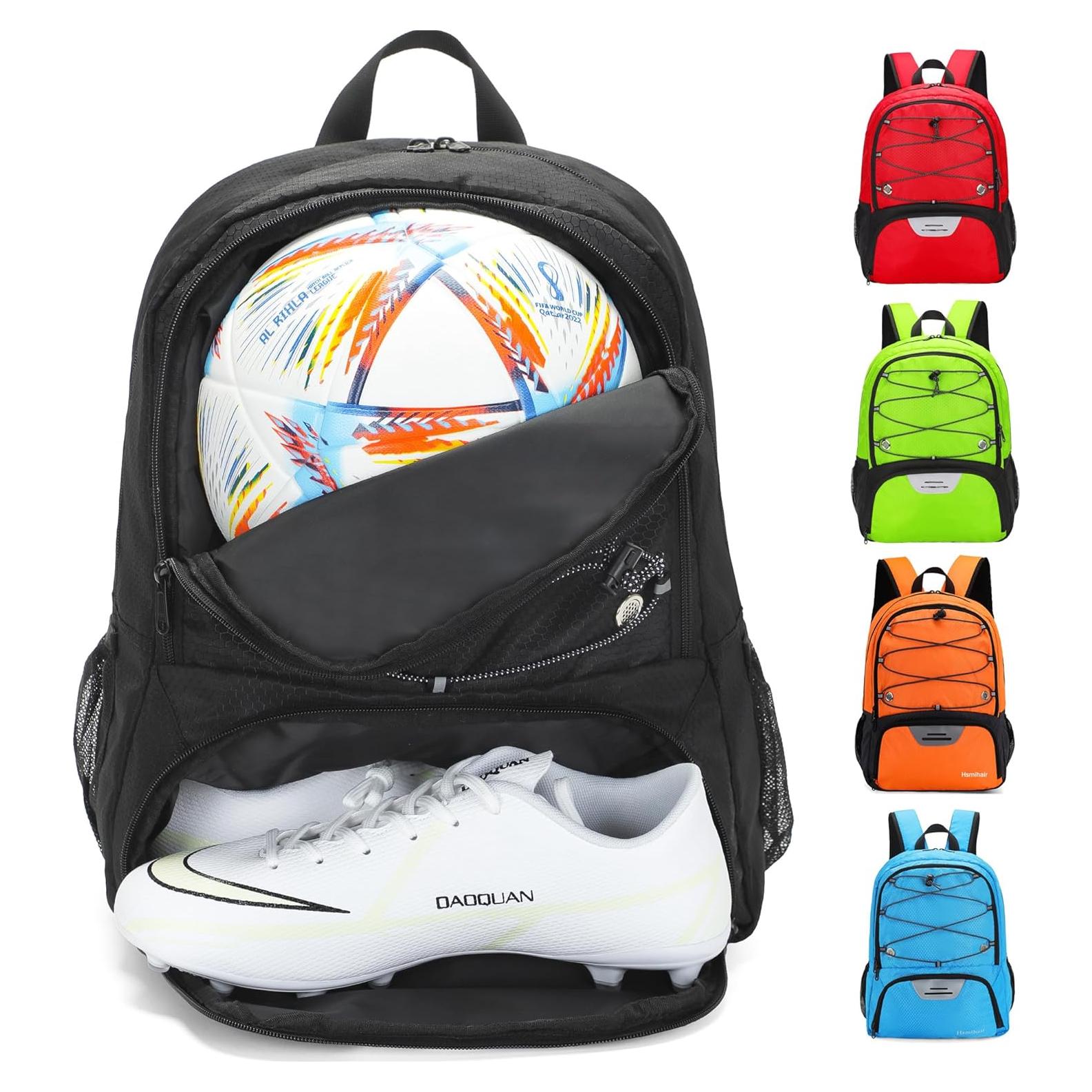 Mochila Deportiva Hsmihair Zqb Negro con Compartimento para Balón