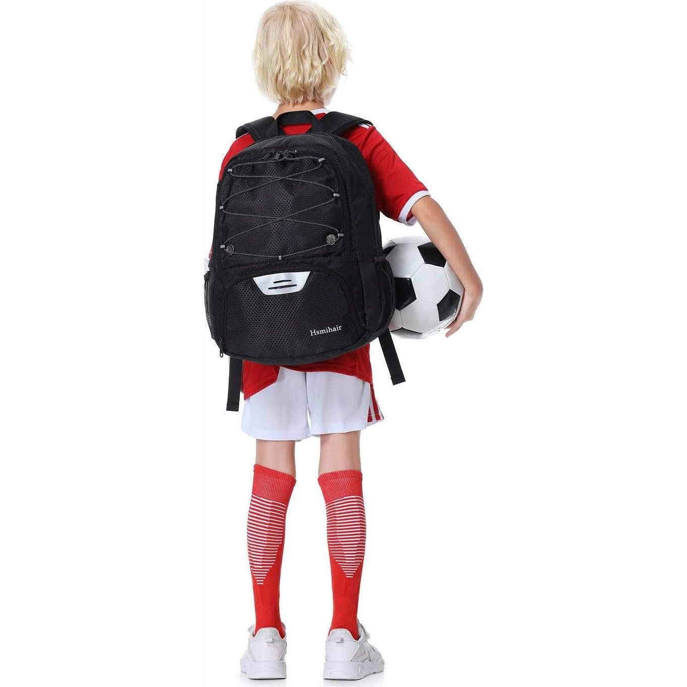 Mochila Deportiva Hsmihair Zqb Negro con Compartimento para Balón