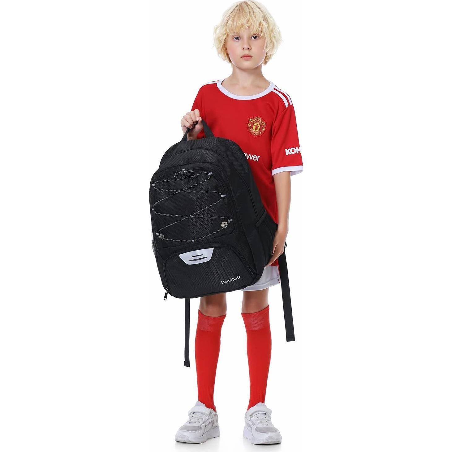 Mochila Deportiva Hsmihair Zqb Negro con Compartimento para Balón