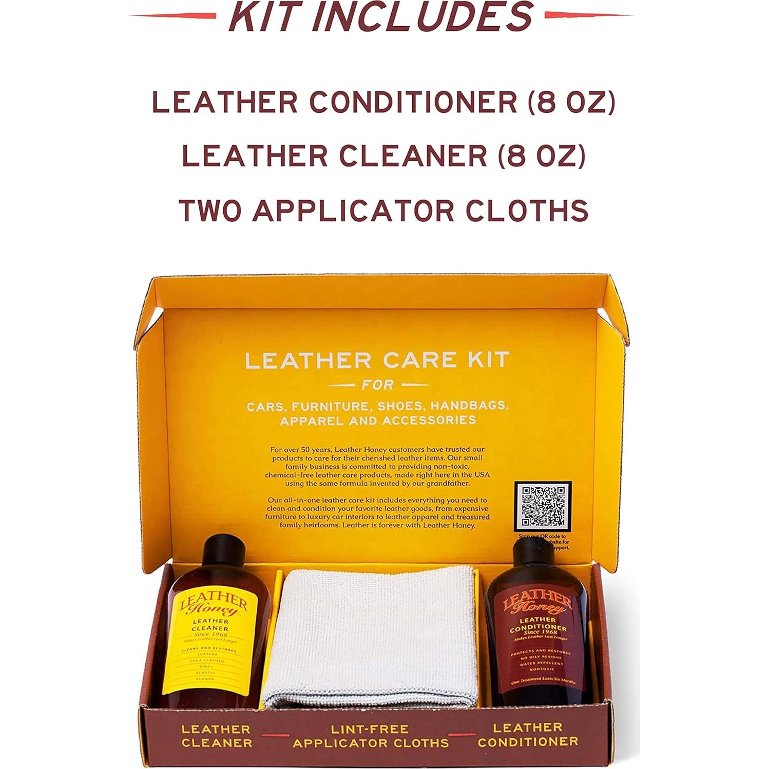 Kit de Cuidado del Cuero Leather Honey: Limpiador y Acondicionador