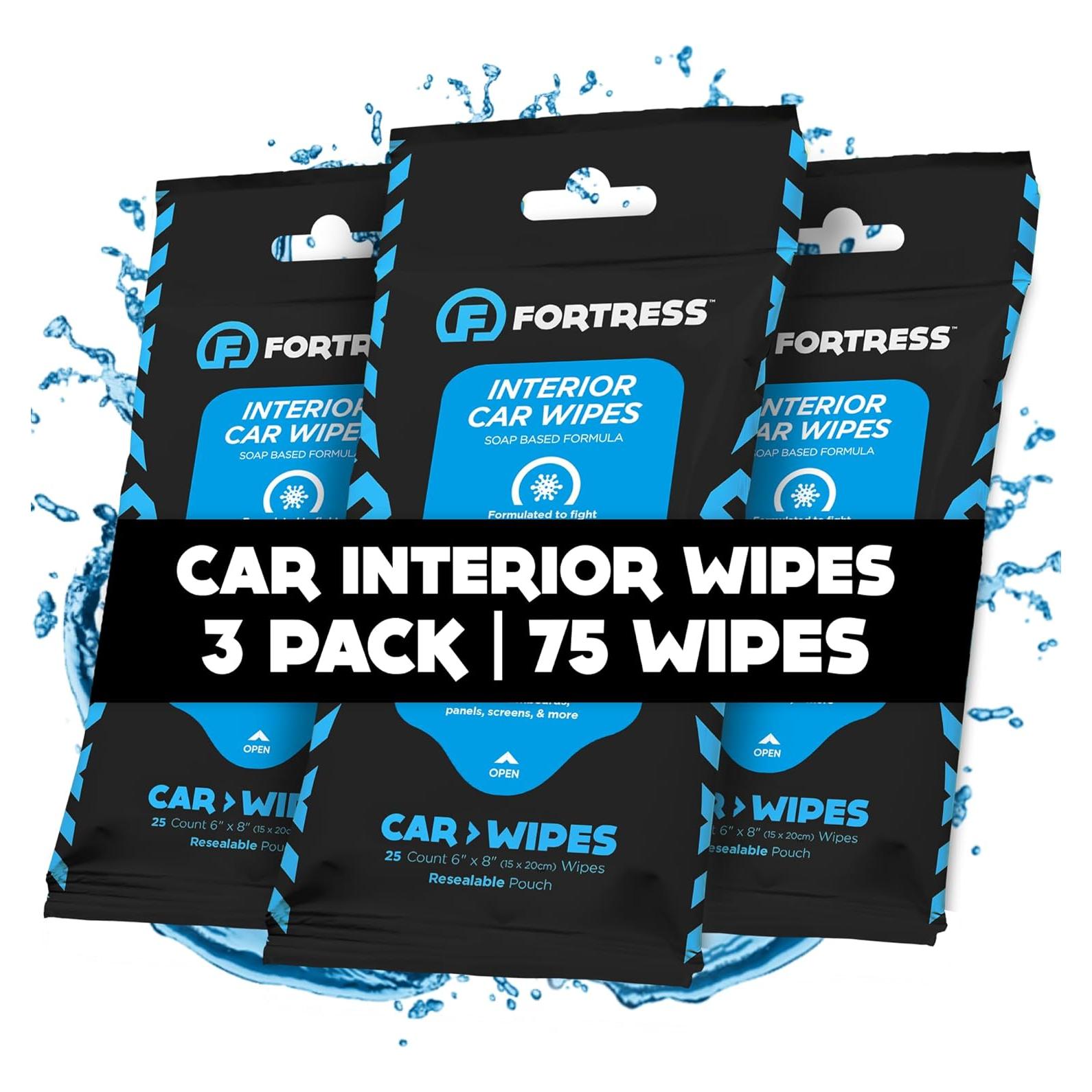 Toallitas para Interior de Auto Fortress - Paquete de 3 (25 ct)